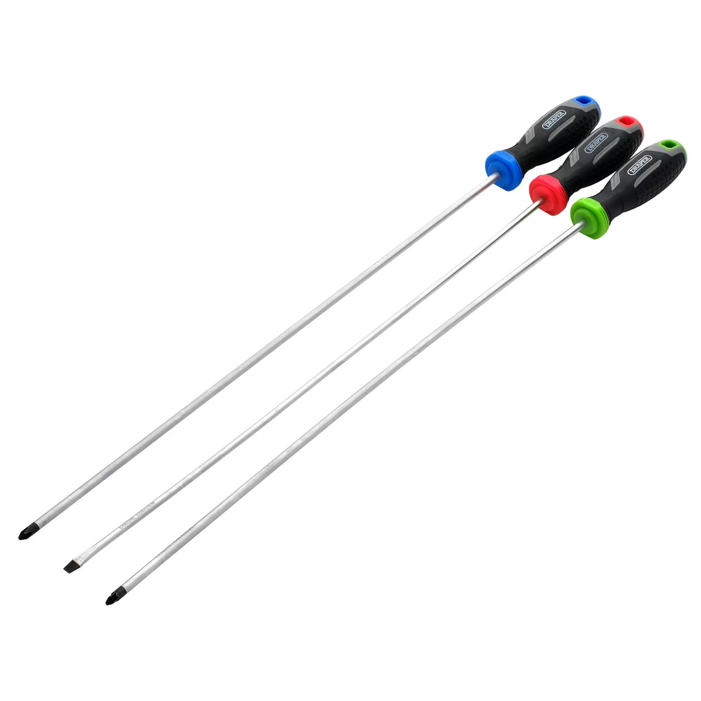 Draper Tools - 13429 - Long Reach Soft Grip Screwdriver Set (3 Piece)