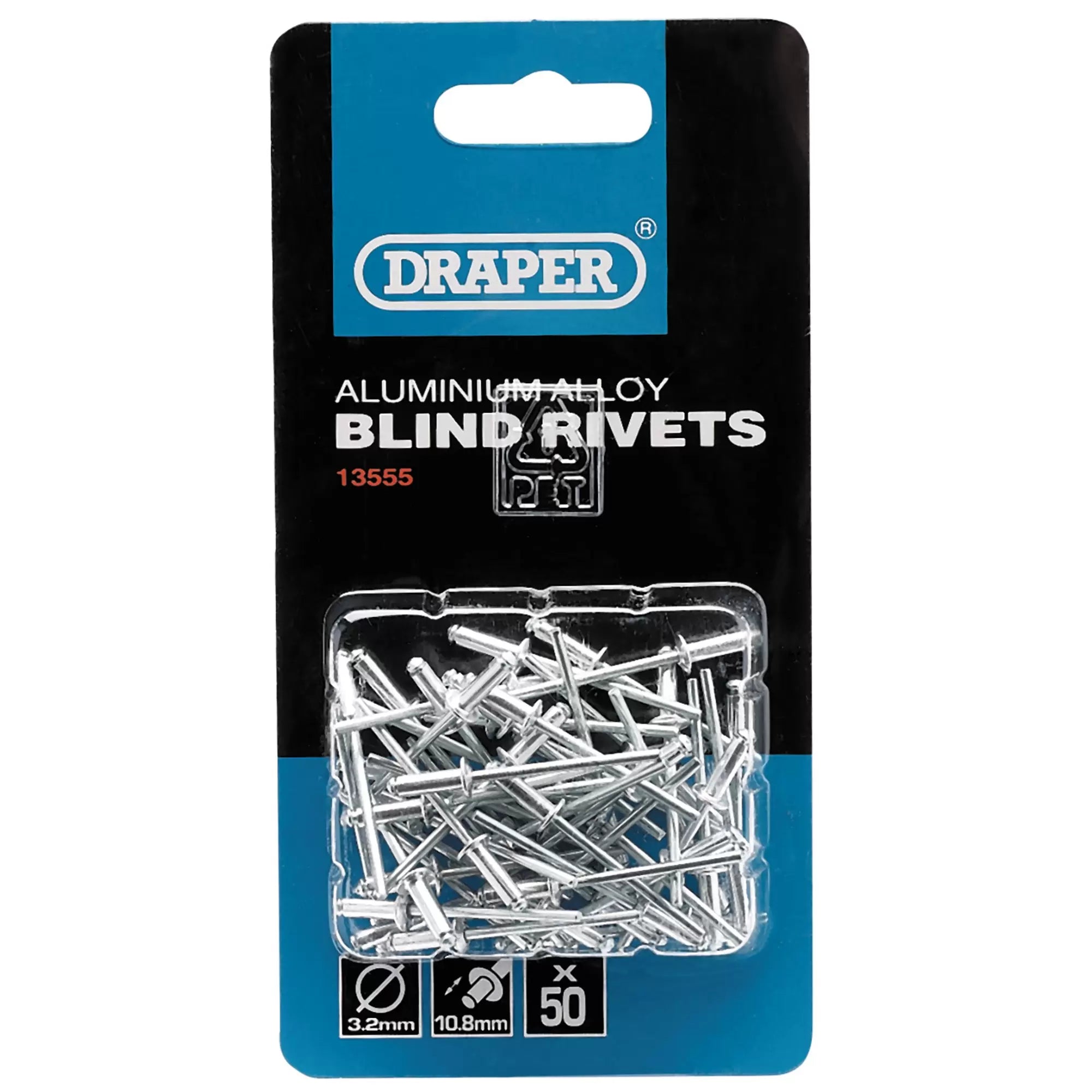 Draper Tools - 13555 - Blind Rivets, 3.2 x 10.8mm (50 Piece)