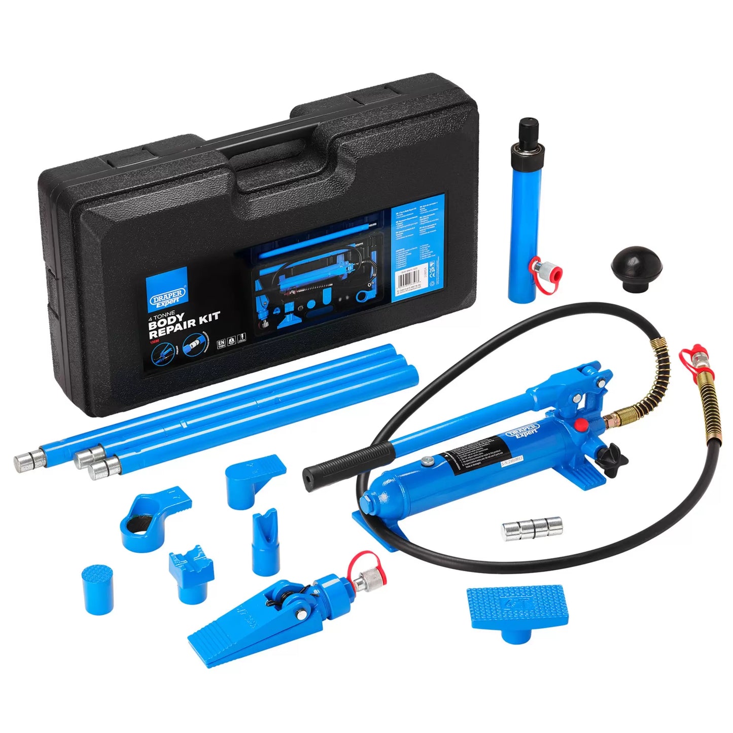 Draper Tools - 13590 - Draper Expert Hydraulic Body Repair Kit, 4 Tonne (15 Piece)