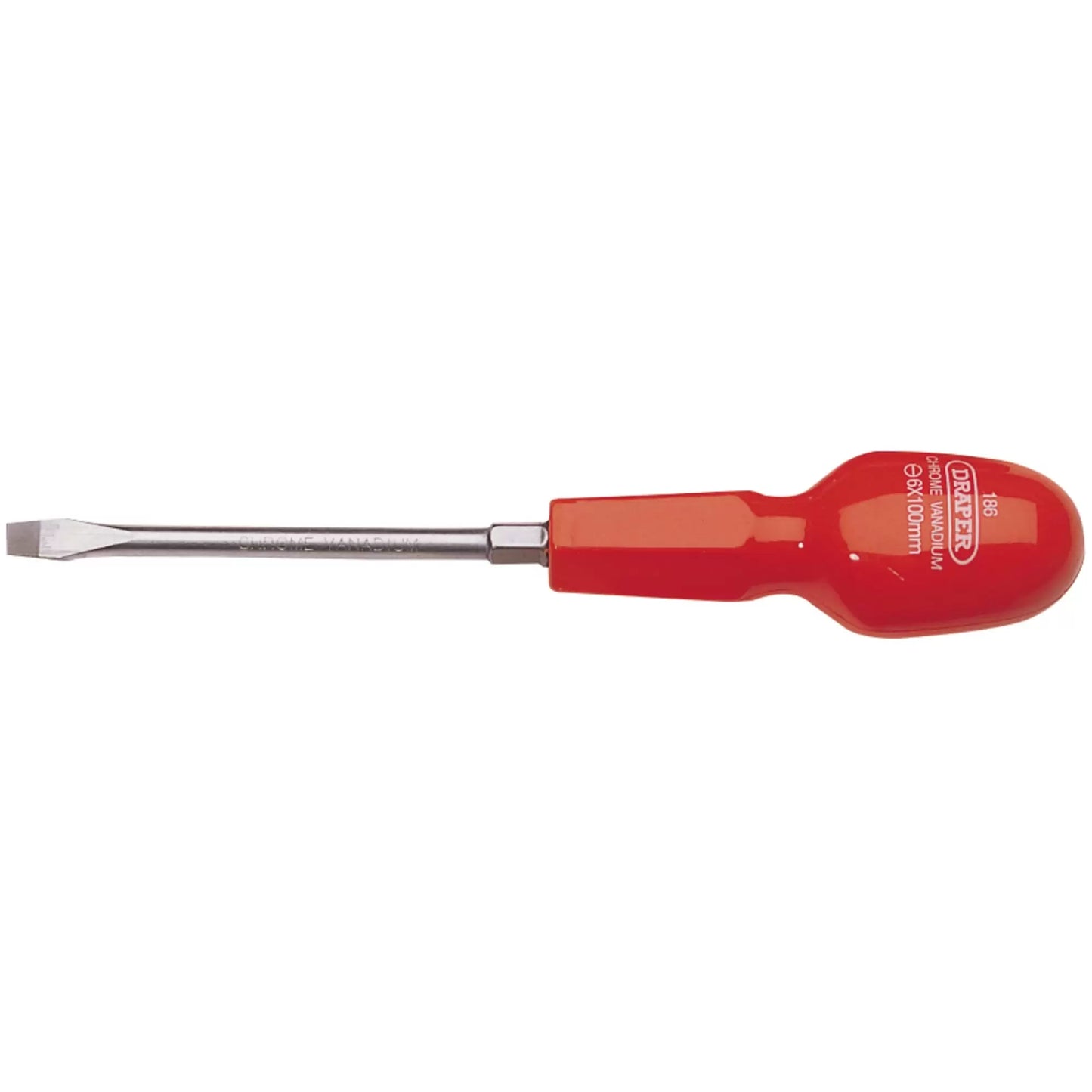 Draper Tools - 14080 - Plain Slot Cabinet Pattern Screwdriver, 6 x 100mm
