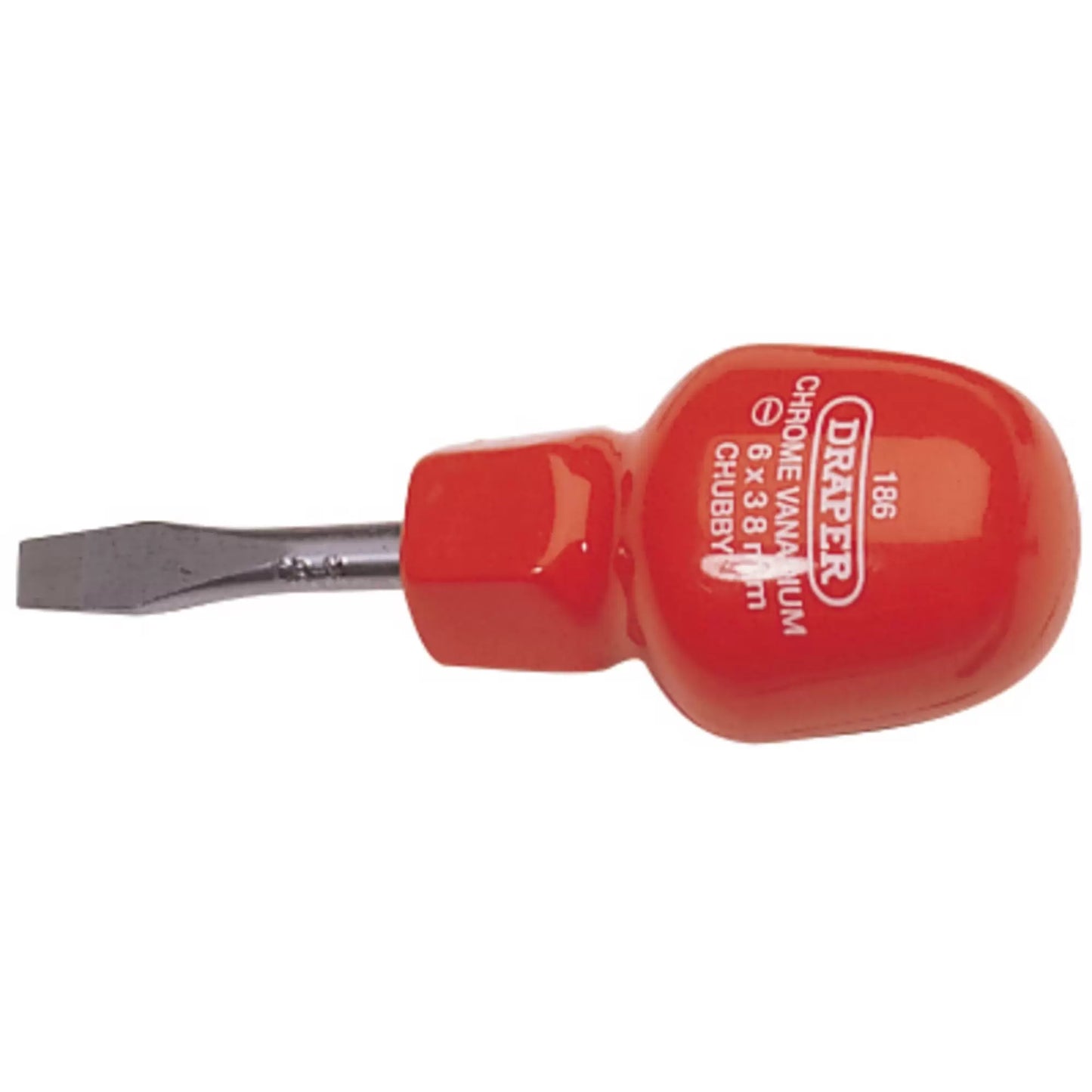 Draper Tools - 14095 - Plain Slot Cabinet Pattern Chubby Screwdriver, 6 x 38mm