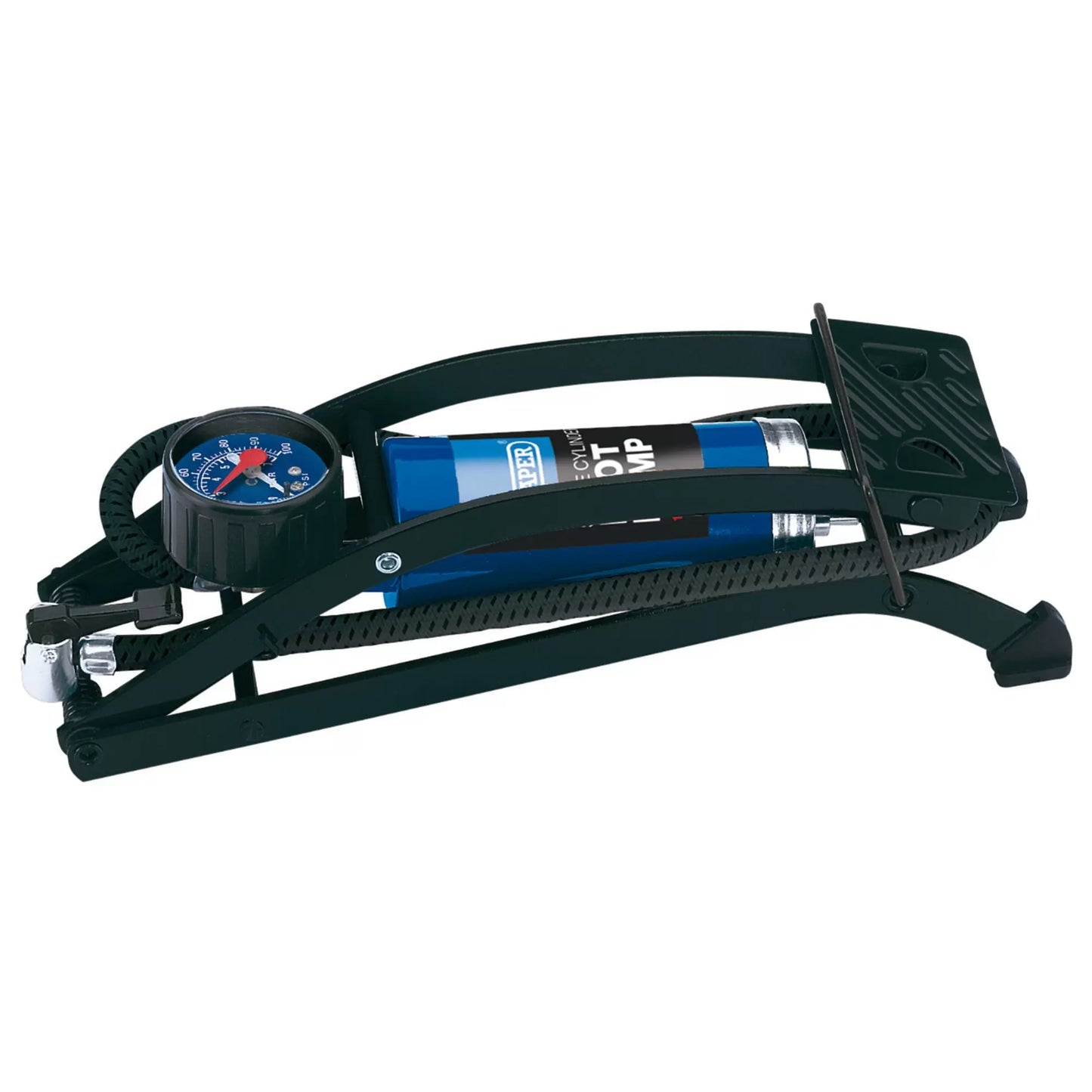 Draper Tools - 14172 - Single Cylinder Foot Pump with Pressure Gauge