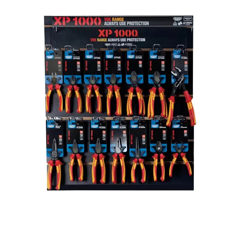 Draper Tools - 14329 - XP1000® VDE Tethered Plier Profile for Slat Wall and Toolbar (28 Piece)