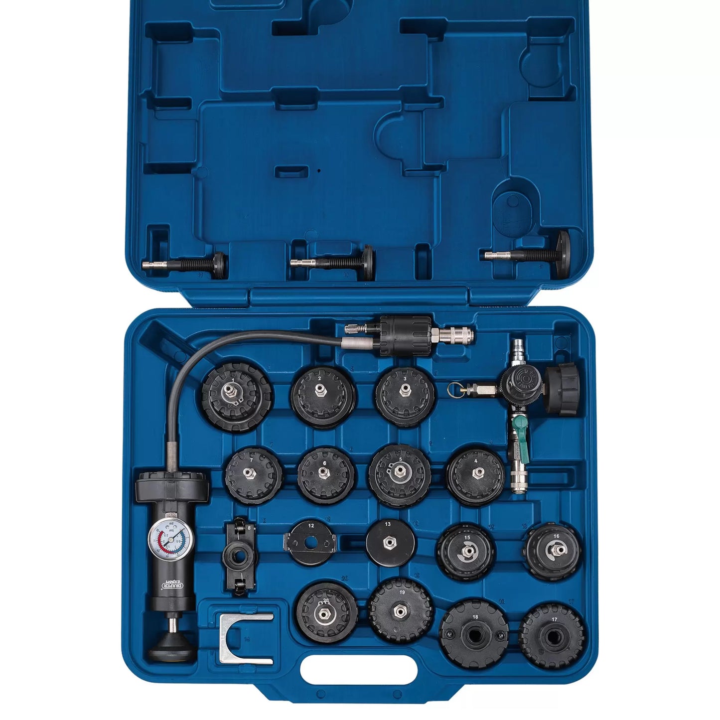 Draper Tools - 14455 - Draper Expert Cooling System Pressure Test Kit (22 Piece)