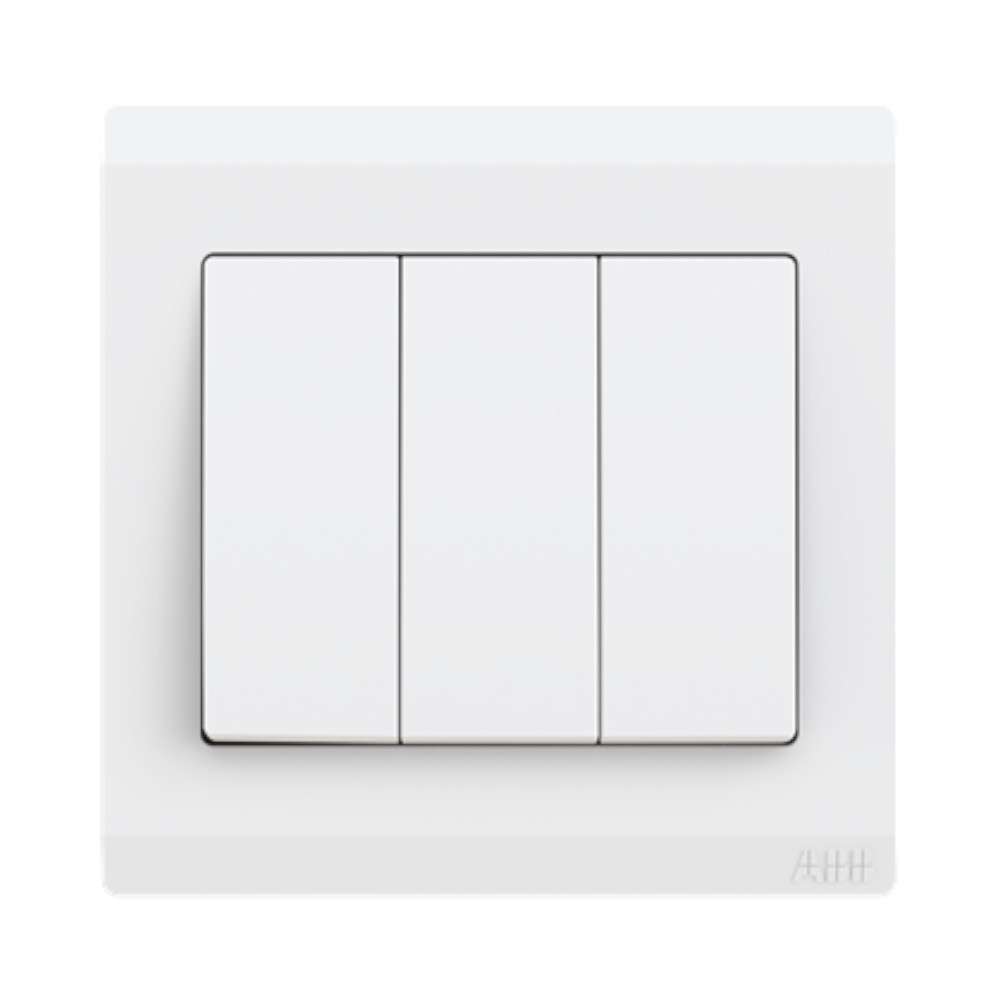 ABB 3 Gang 1 Way 10Amp Switch, Inora BL103, White