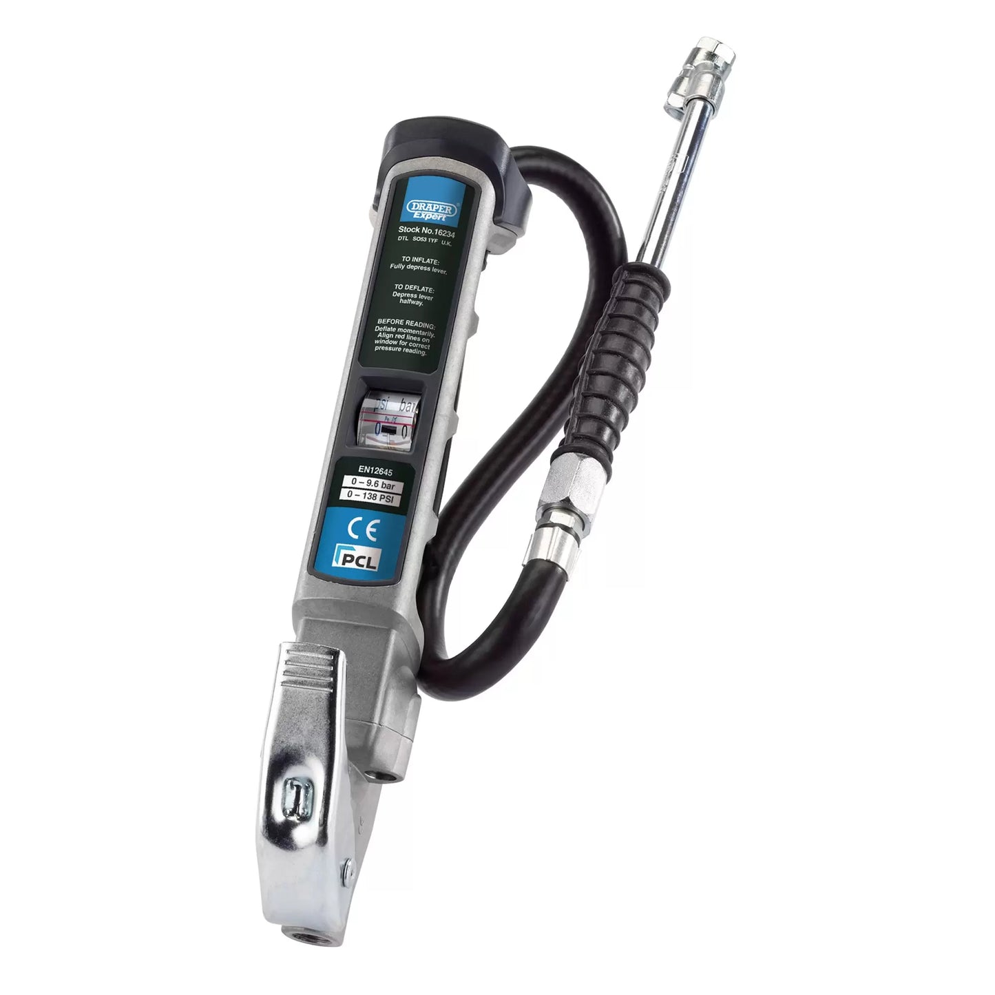 Draper Tools - 16234 - Draper Expert Hi-Flo Air Line Inflator With Twin Open Ended Connector