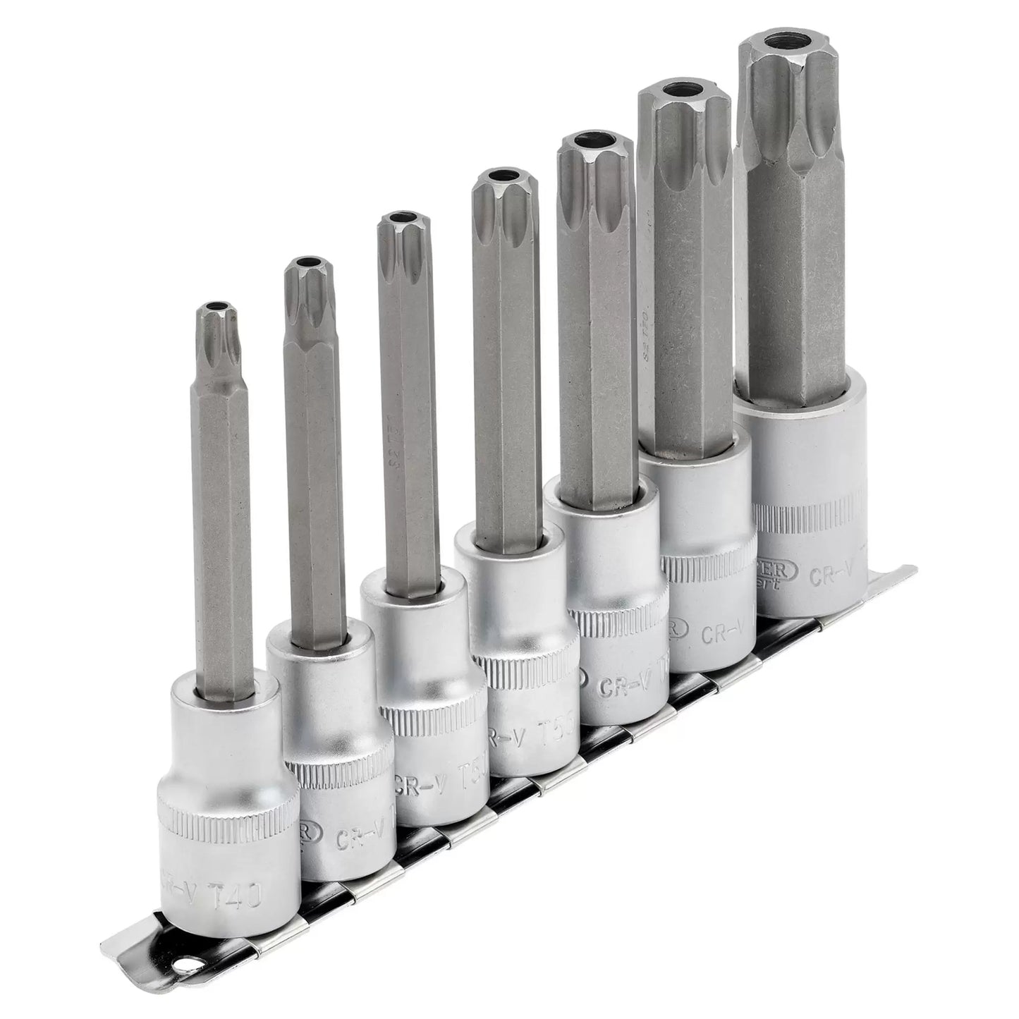 Draper Tools - 16338 - Draper Expert TX-STAR® Security Socket Bit Set, 1/2" Sq. Dr., 100mm (7 Piece)
