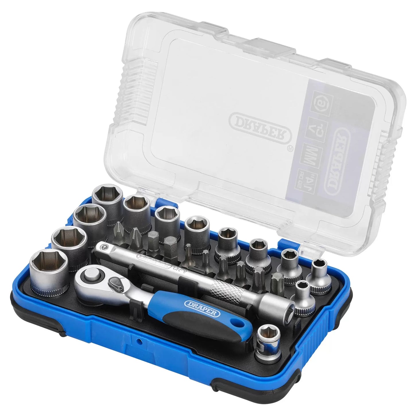 Draper Tools - 16354 - Metric Socket Set, 1/4" Sq. Dr. (25 Piece)