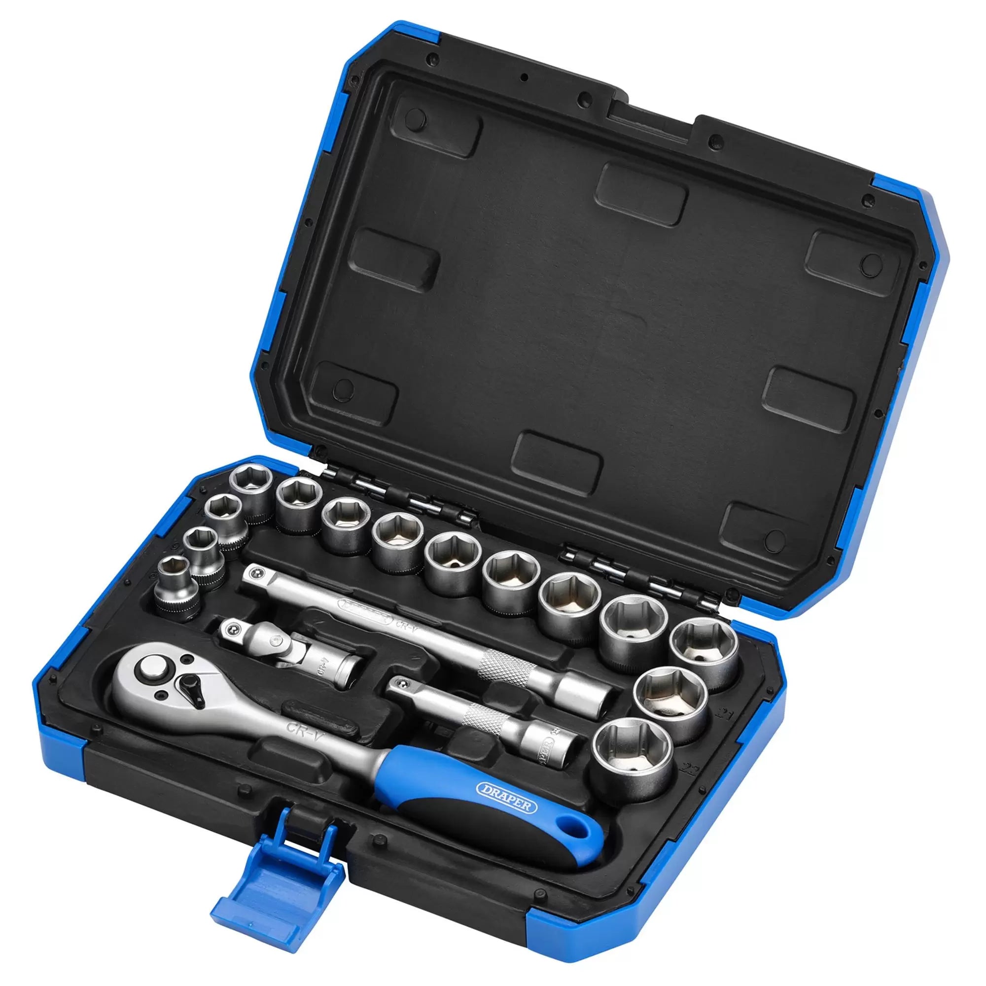 Draper Tools - 16359 - Draper HI-TORQ® Metric Socket Set, 3/8" Sq. Dr. (18 Piece)