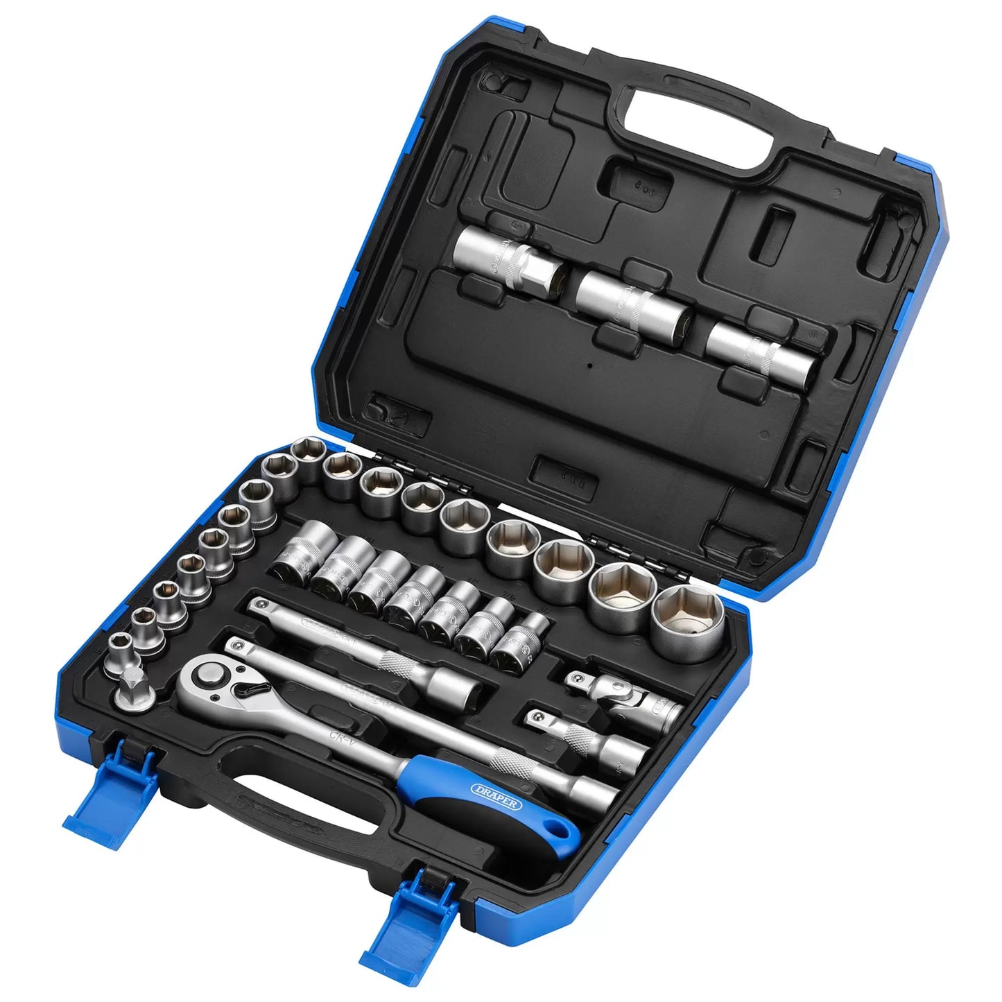Draper Tools - 16363 - Draper HI-TORQ® Combined MM/AF Socket Set, 1/2" Sq. Dr. (33 Piece)