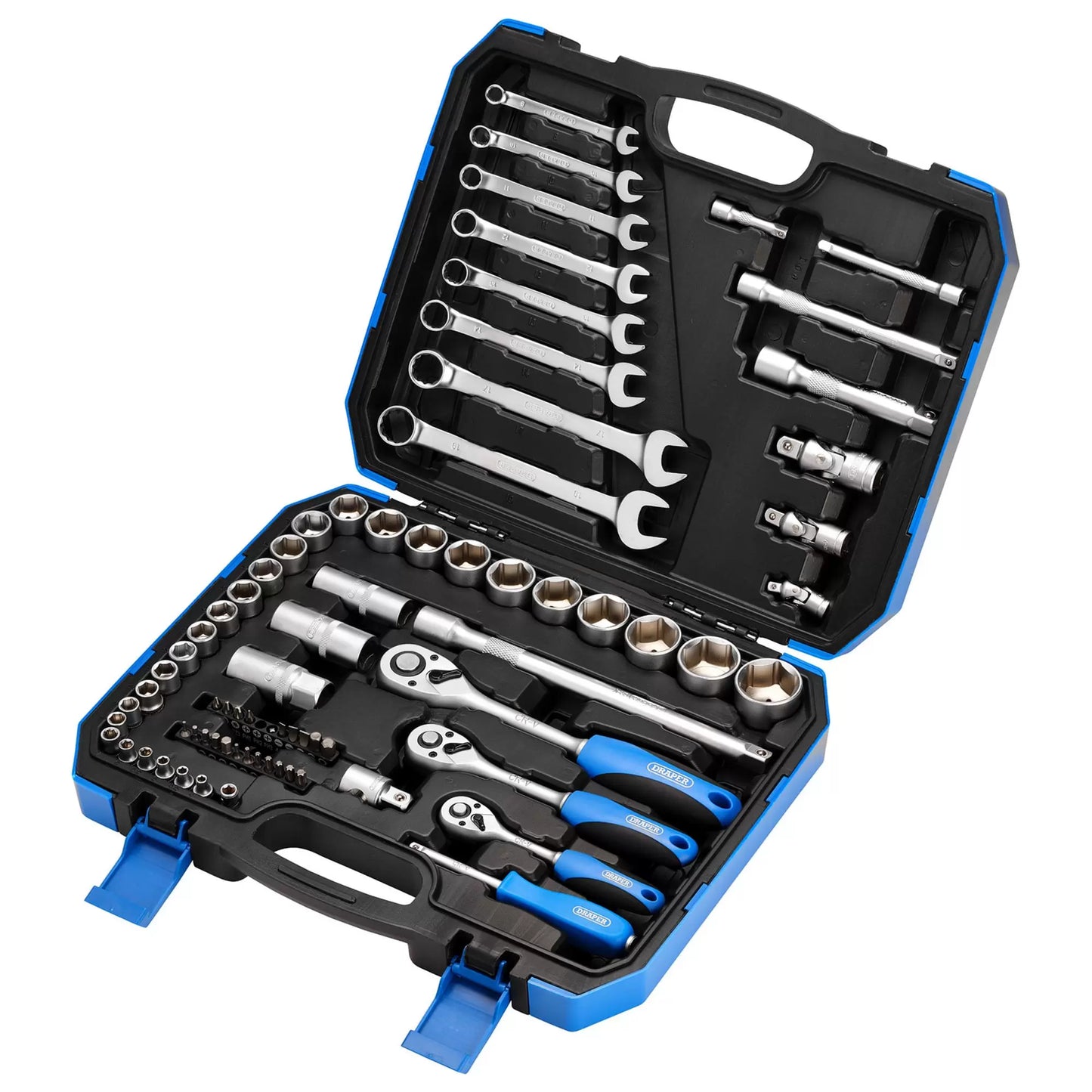 Draper Tools - 16364 - Metric Tool Kit, 1/4", 3/8" and 1/2" Sq. Dr. (75 Piece)