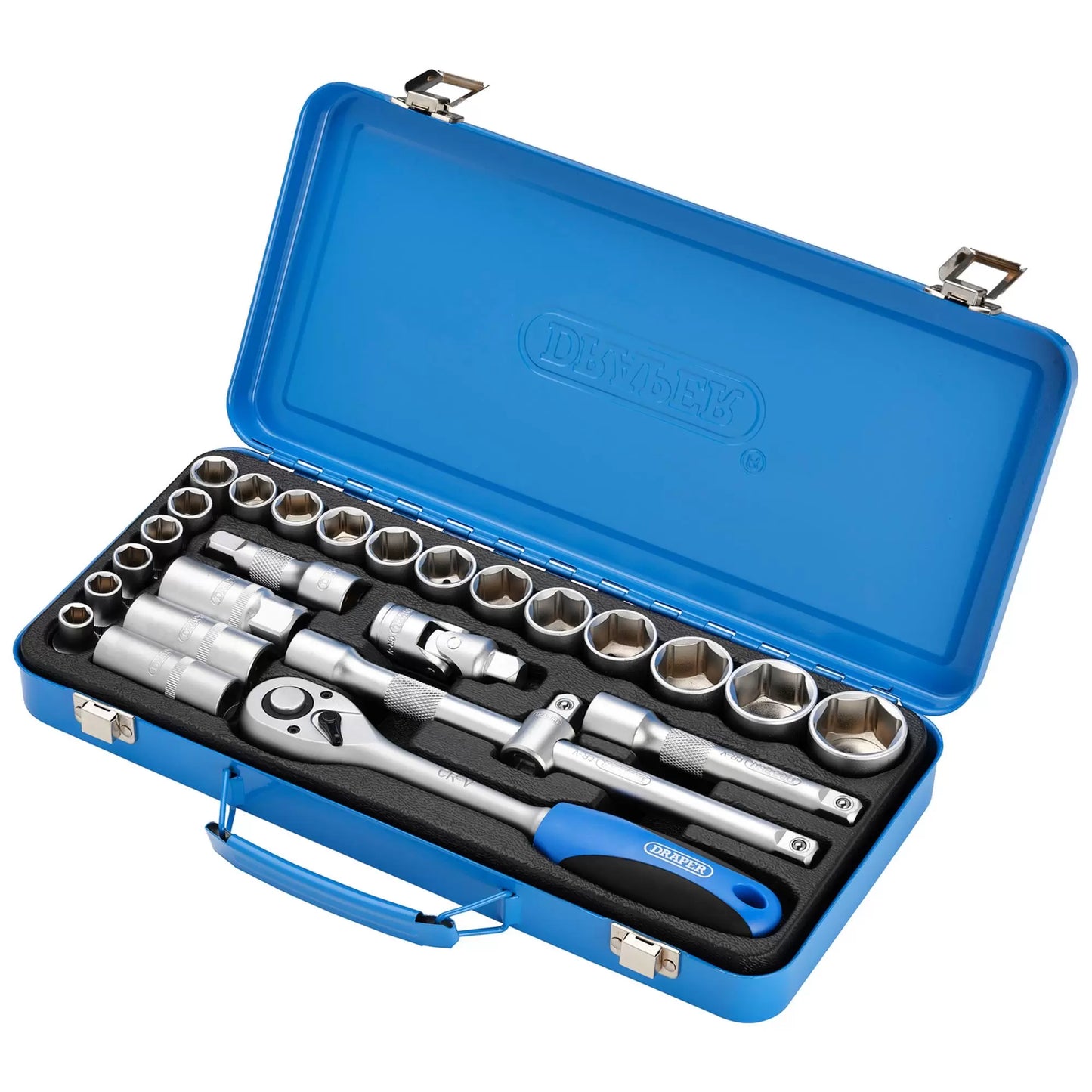 Draper Tools - 16368 - Metric Socket Set, 1/2" Sq. Dr. (26 Piece)