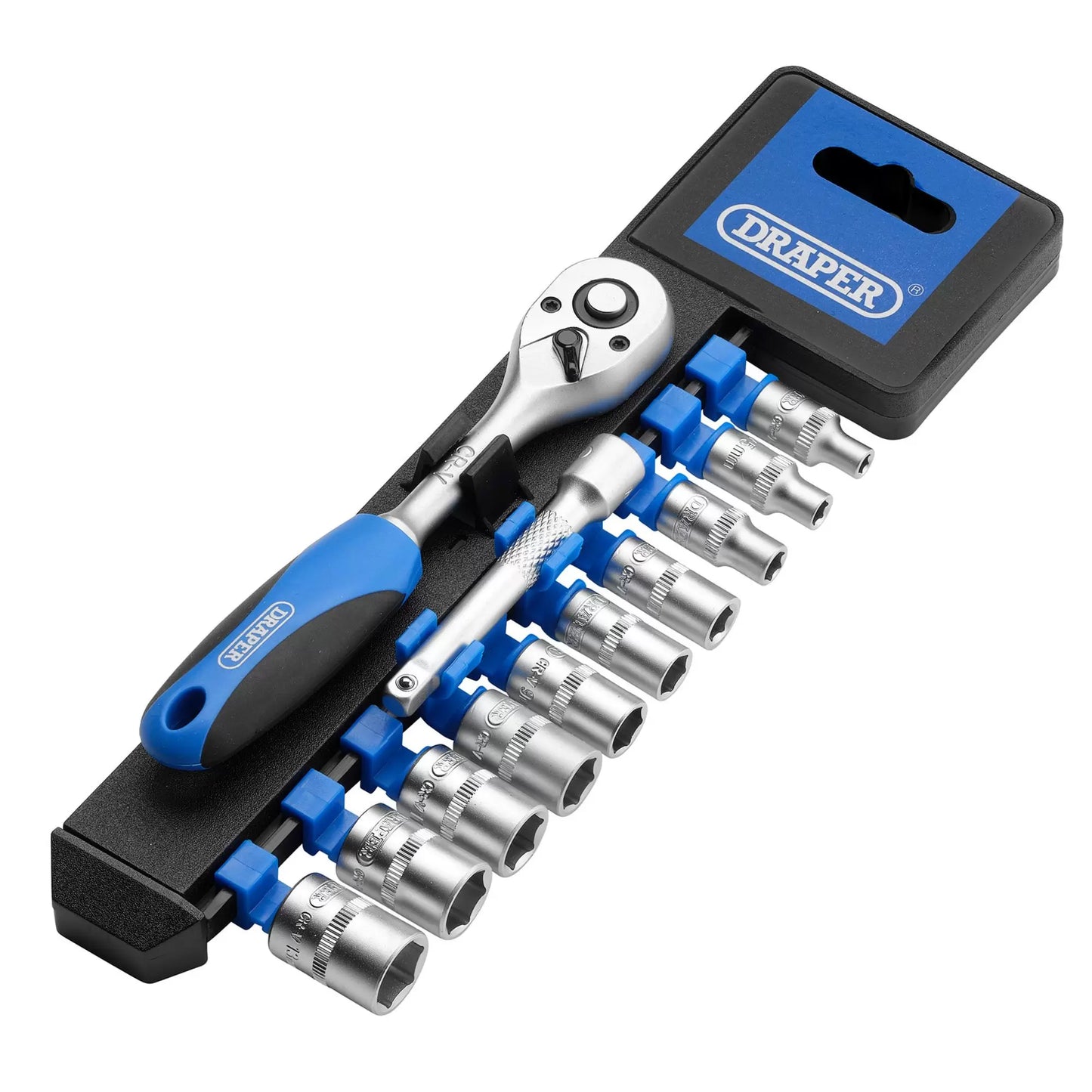 Draper Tools - 16369 - Metric Socket and Ratchet Set, 1/4" Sq. Dr. (12 Piece)