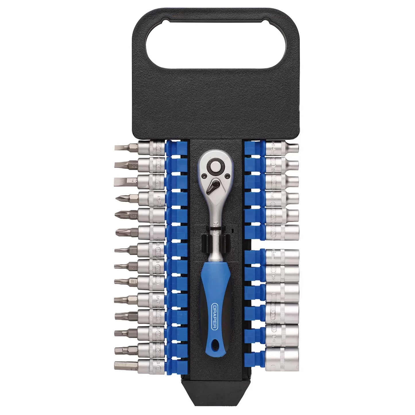 Draper Tools - 16370 - Metric Socket Set, 1/4" Sq. Dr. (27 Piece)