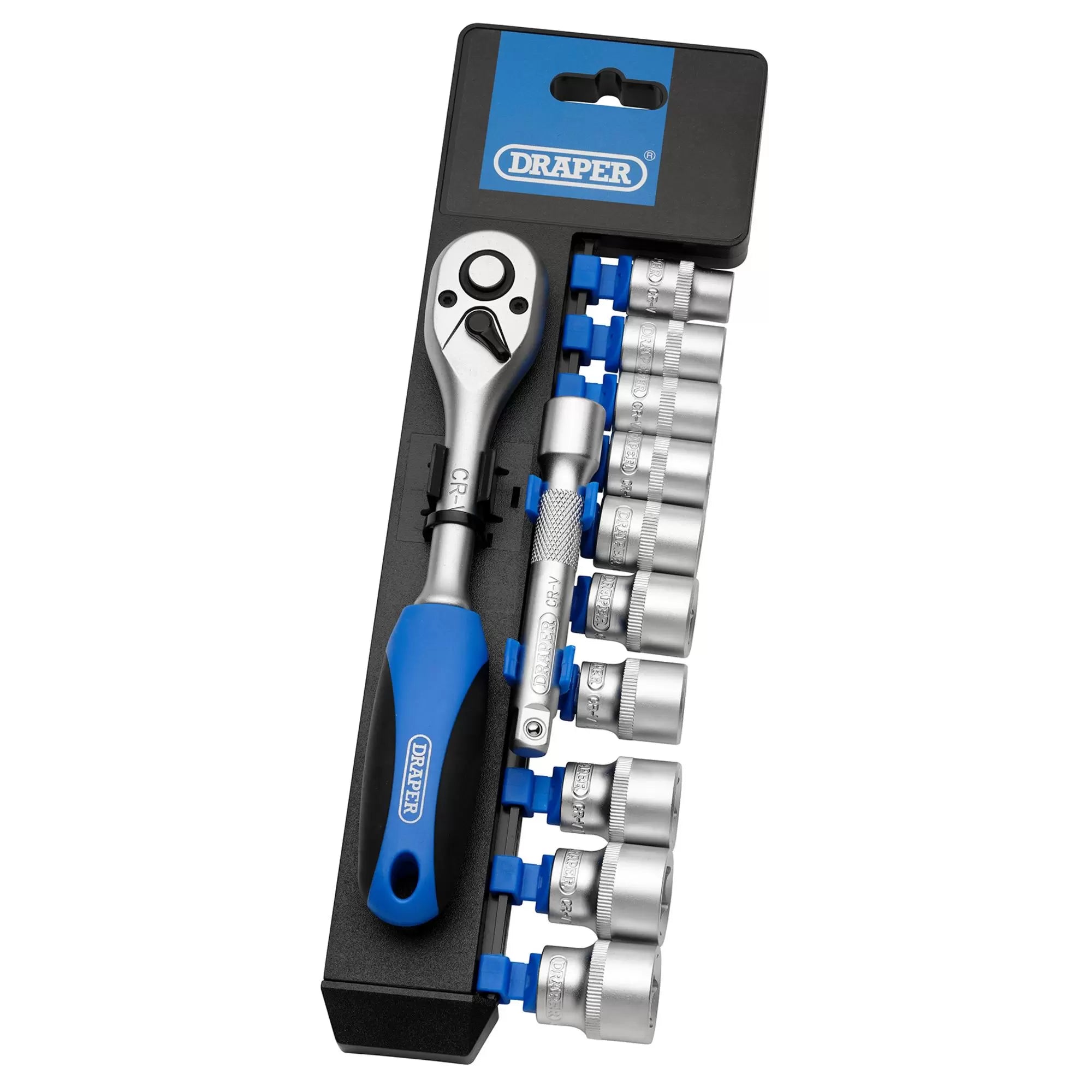 Draper Tools - 16371 - Metric Socket and Ratchet Set, 3/8" Sq. Dr. (12 Piece)