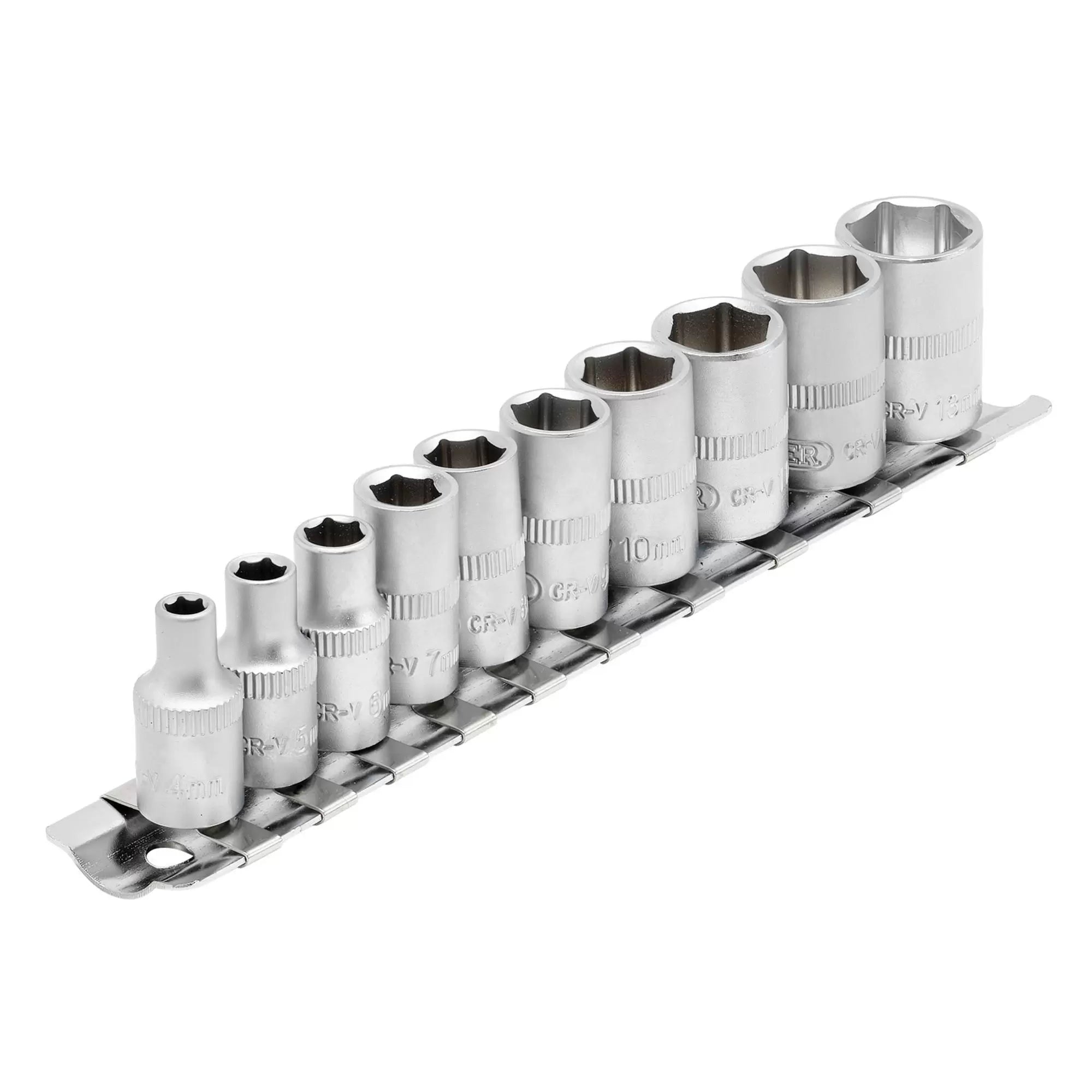 Draper Tools - 16398 - Metric Socket on Metal Rail, 1/4" Sq. Dr. (10 Piece)