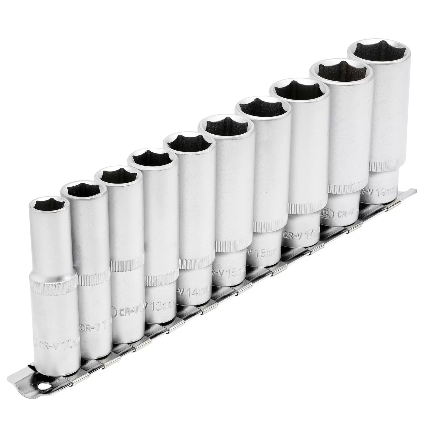 Draper Tools - 16401 - Deep Socket Set on Metal Rail, 3/8" Sq. Dr. (10 Piece)