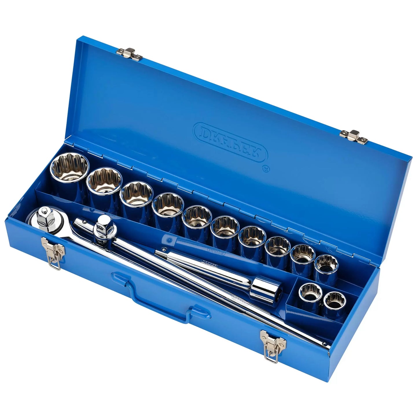 Draper Tools - 16440 - Draper HI-TORQ® Metric Socket Set in Metal Case, 3/4" Sq. Dr. (15 Piece)
