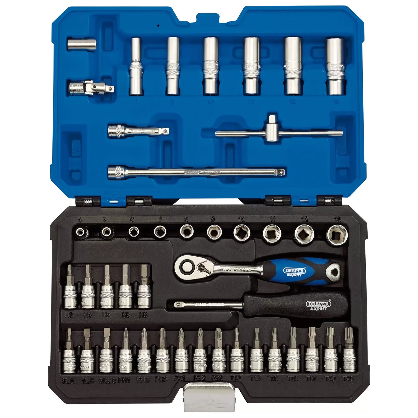 Draper Tools - 16446 - Draper Expert Metric Socket Set, 1/4" Sq. Dr. (44 Piece)