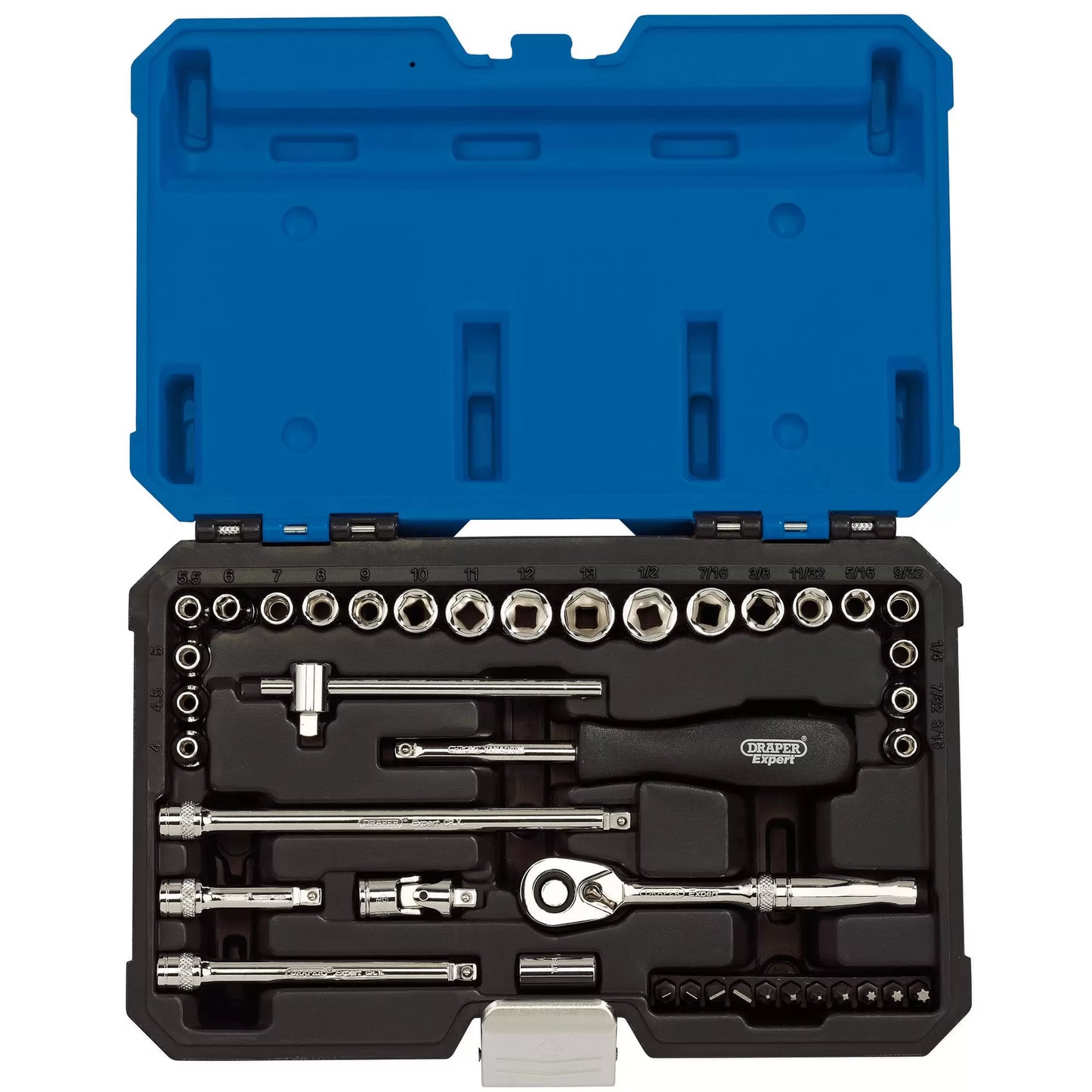 Draper Tools - 16464 - Draper Expert Combined MM/AF Socket Set, 1/4" Sq. Dr. (40 Piece)