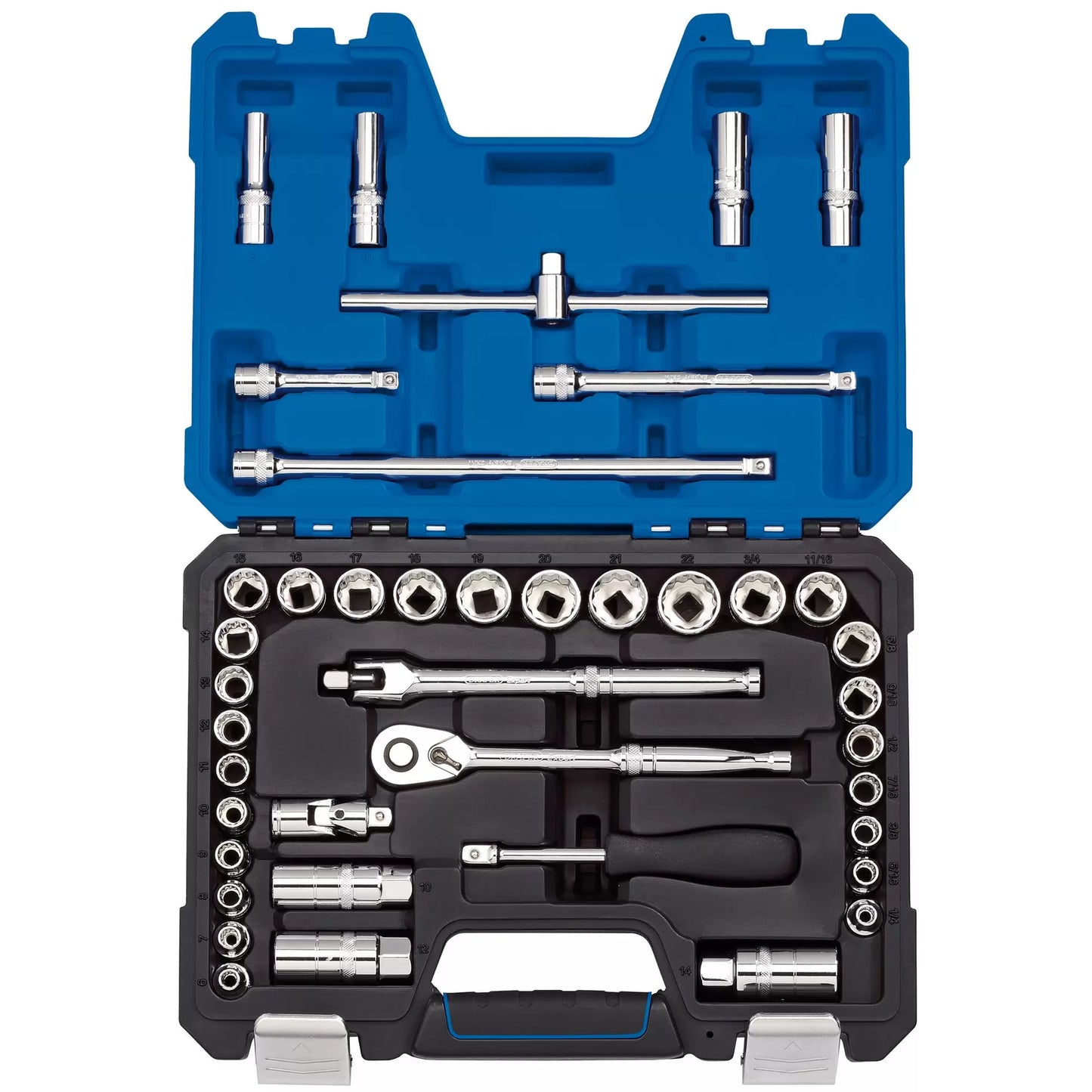 Draper Tools - 16465 - Draper Expert Combined MM/AF Socket Set, 3/8" Sq. Dr., Blue (41 Piece)