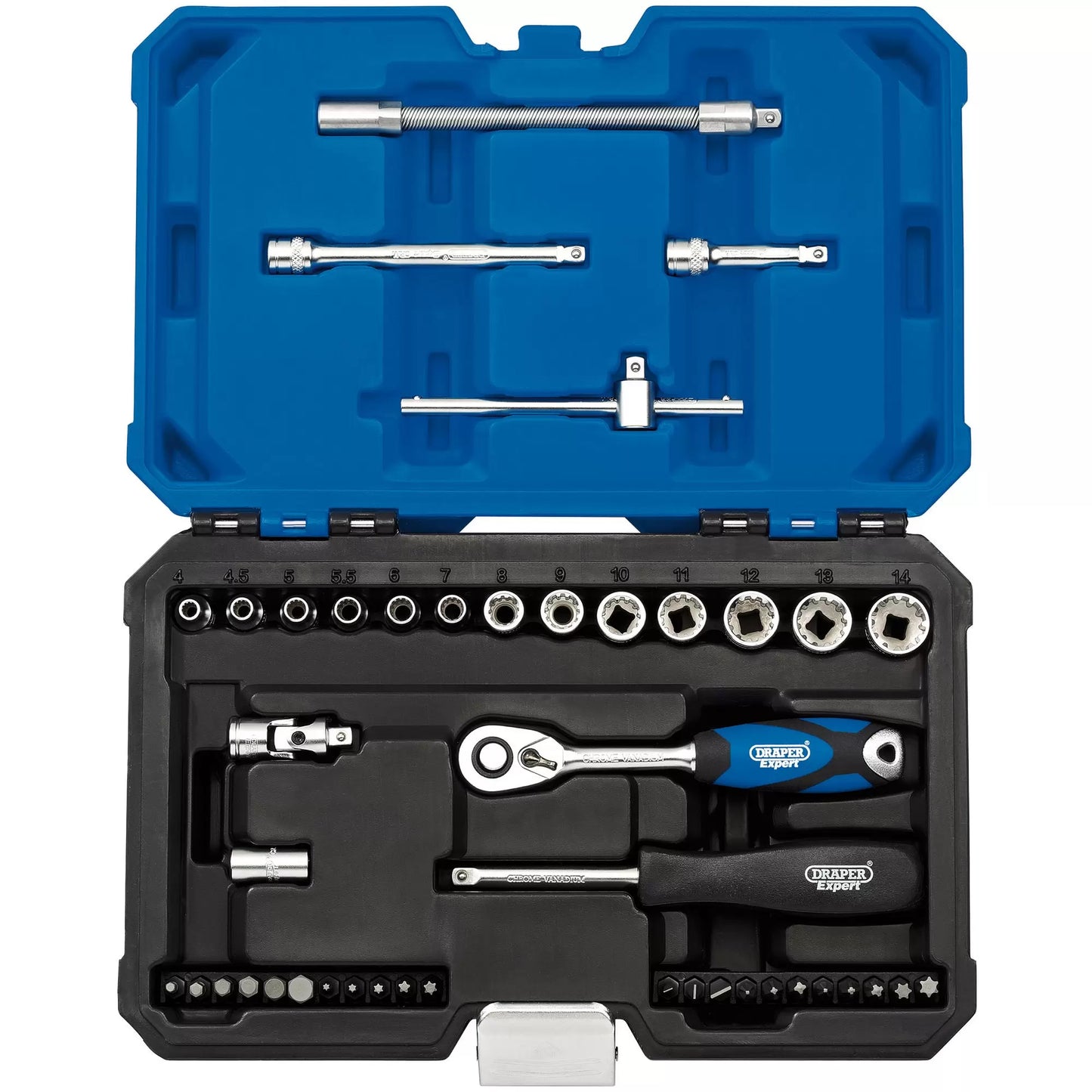 Draper Tools - 16479 - Draper Expert Multi-Drive® Metric Socket Set, 1/4" Sq. Dr. (43 Piece)