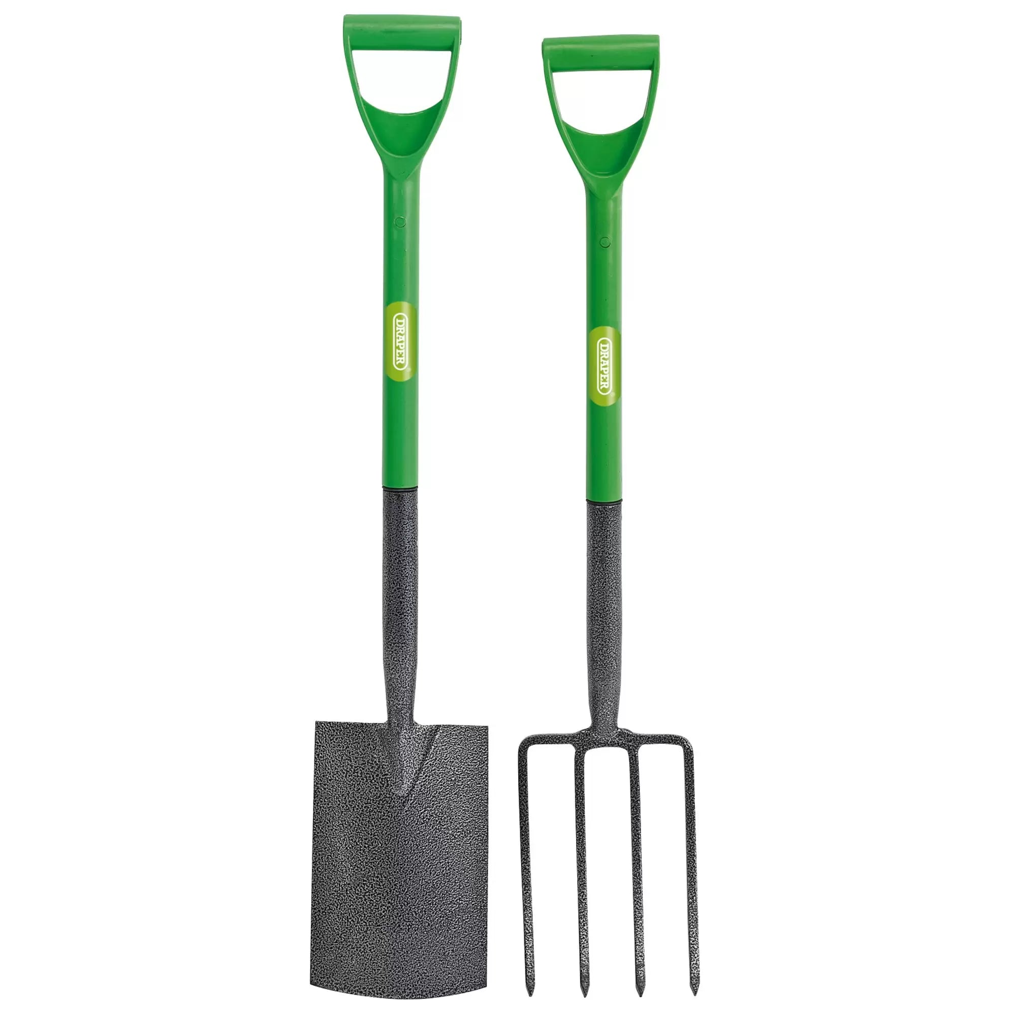 Draper Tools - 16566 - Carbon Steel Garden Fork and Spade Set, Green