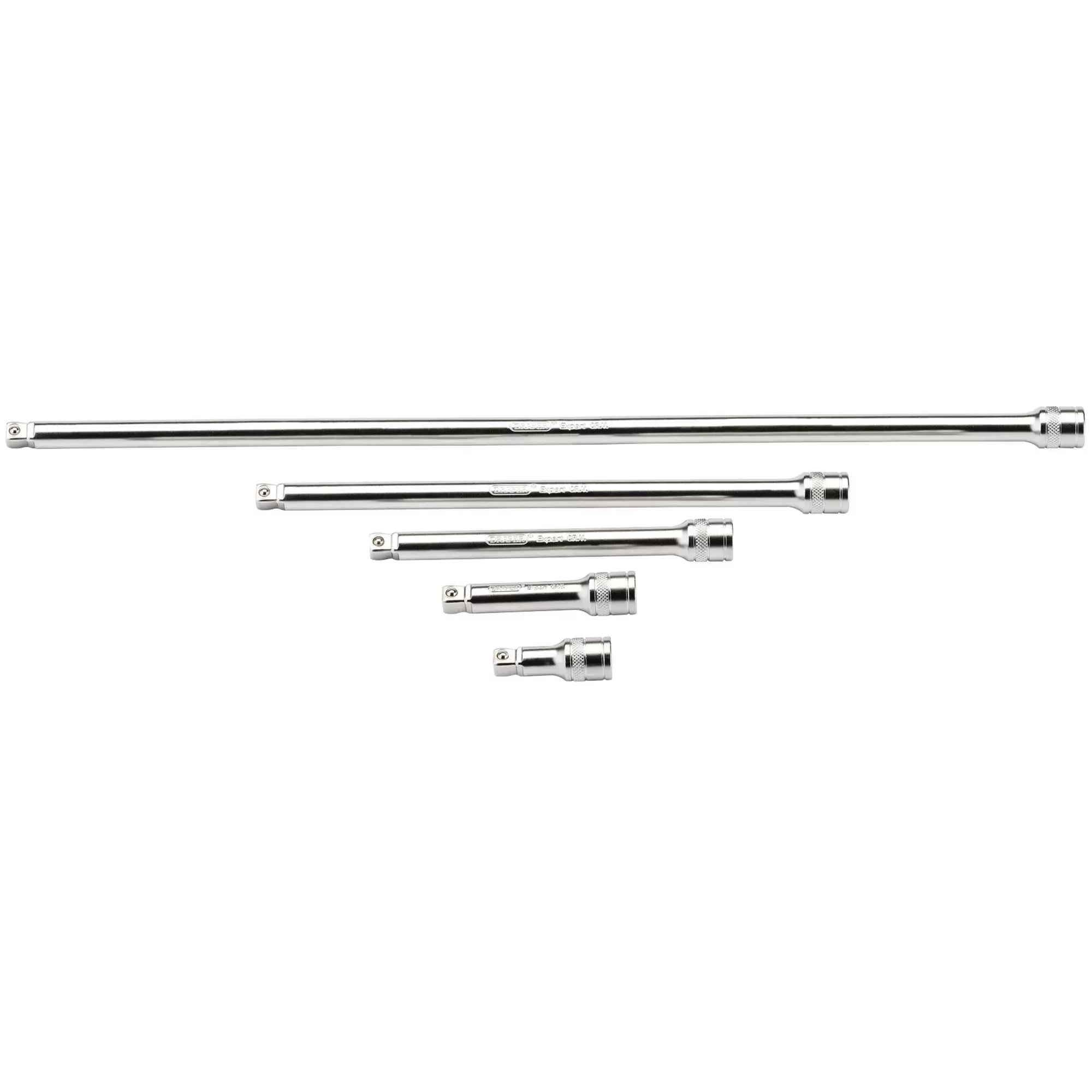 Draper Tools - 16768 - Draper Expert Wobble Extension Bar Set, 3/8" Sq. Dr., Micro Satin Chrome (5 Piece)
