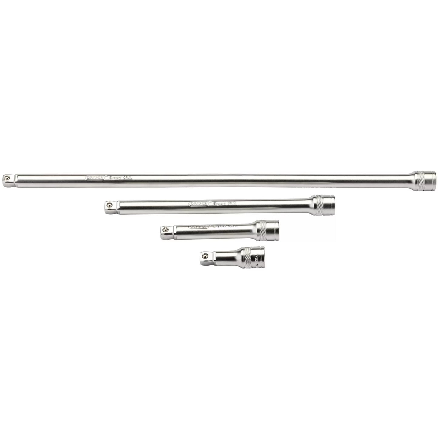 Draper Tools - 16770 - Draper Expert Wobble Extension Bar Set, 1/2" Sq. Dr., Micro Satin Chrome (4 Piece)