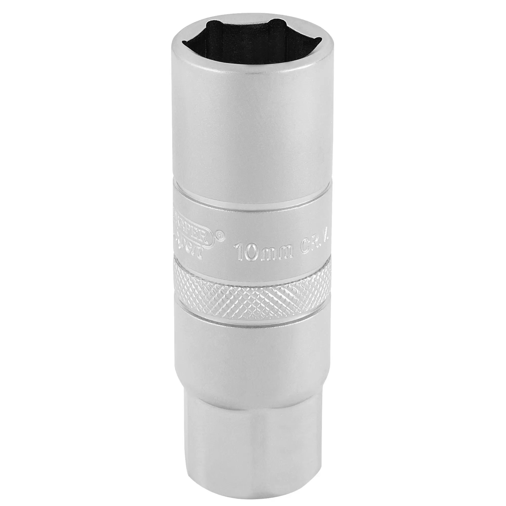 Draper Tools - 16775 - Draper Expert 10mm Thread 6 Point Satin Chrome Spark Plug Socket, 3/8" Sq. Dr., 16mm