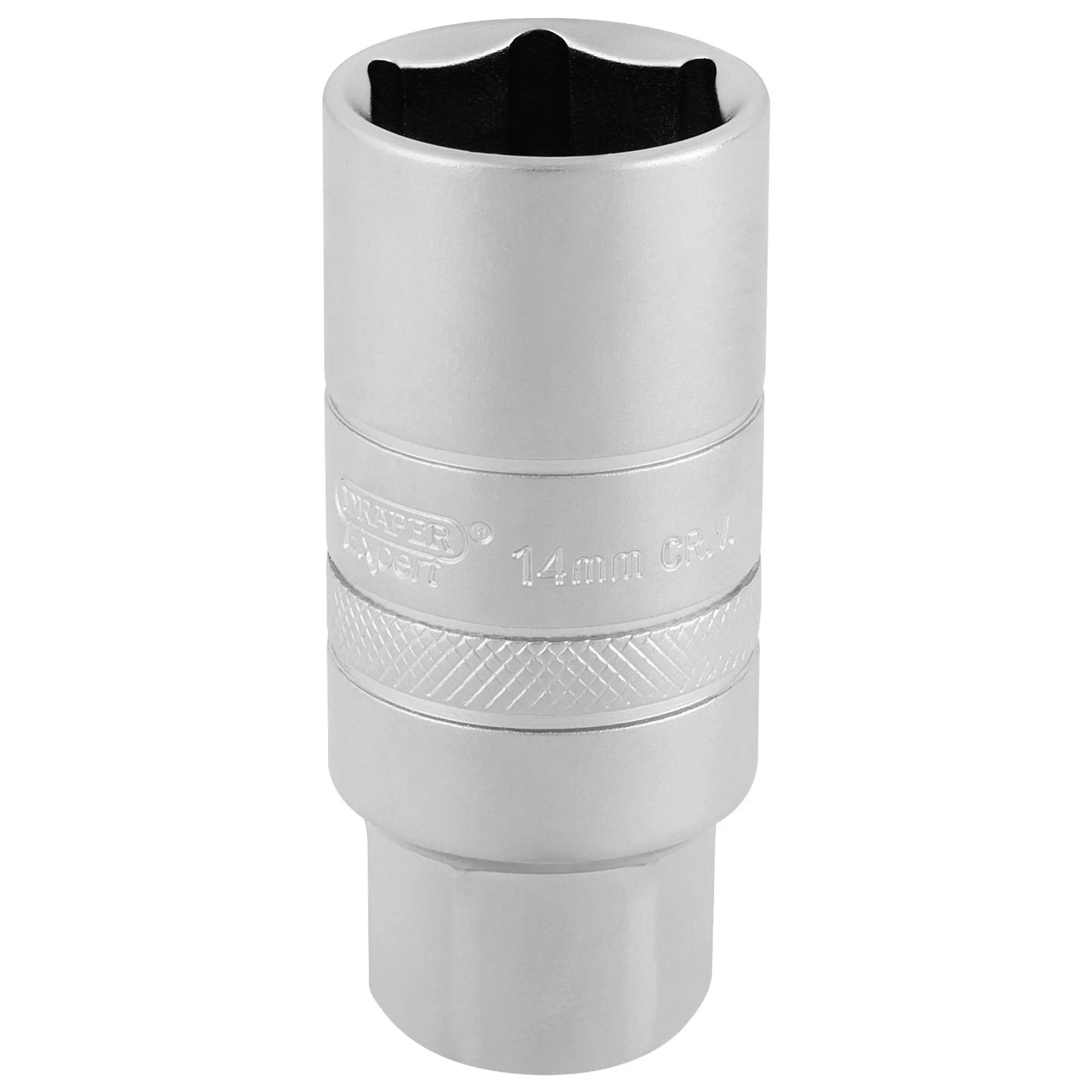 Draper Tools - 16777 - Draper Expert 14mm Thread 6 Point Satin Chrome Spark Plug Socket, 3/8" Sq. Dr., 21mm