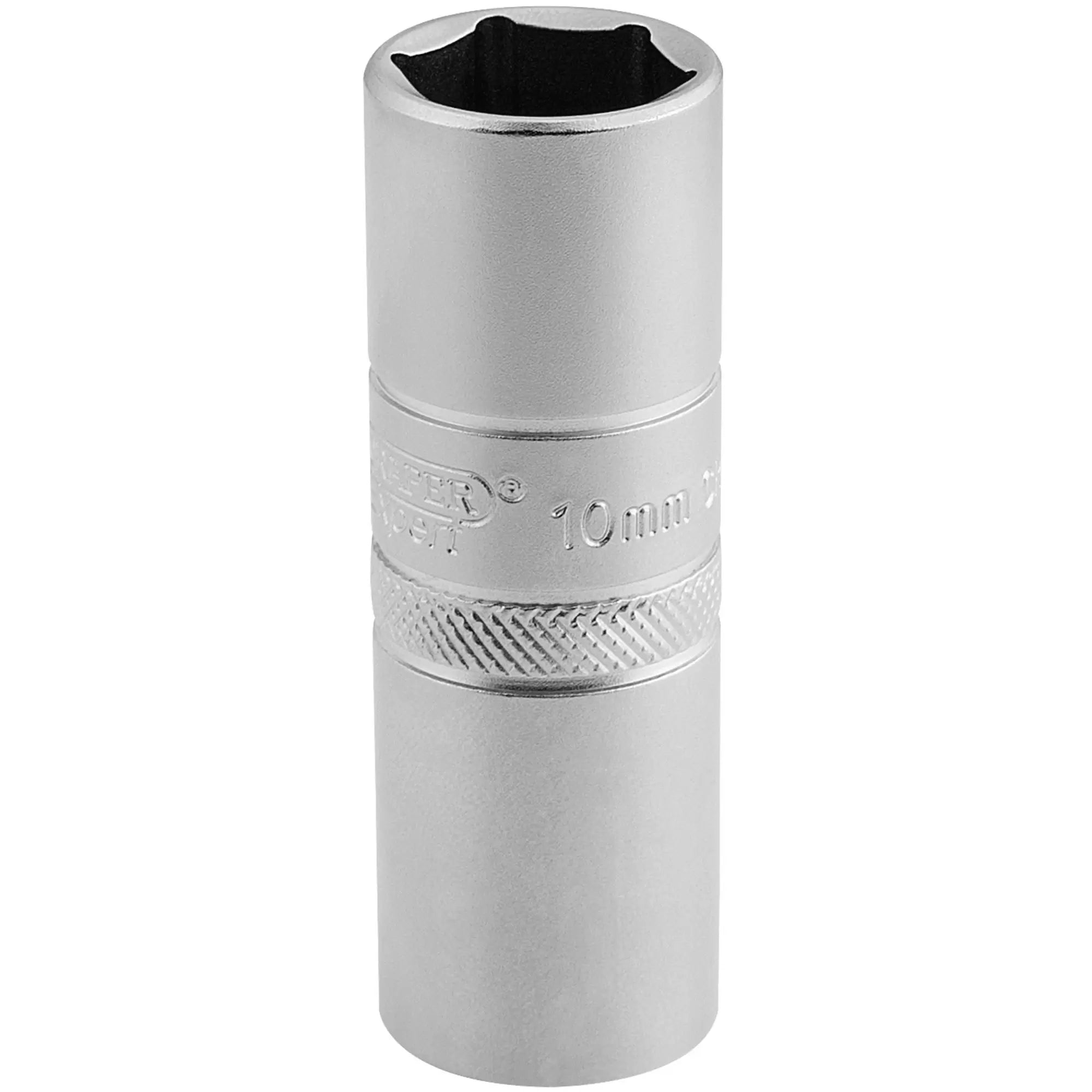 Draper Tools - 16781 - Draper Expert 10mm Thread 6 Point Satin Chrome Spark Plug Socket, 1/2" Sq. Dr., 16mm