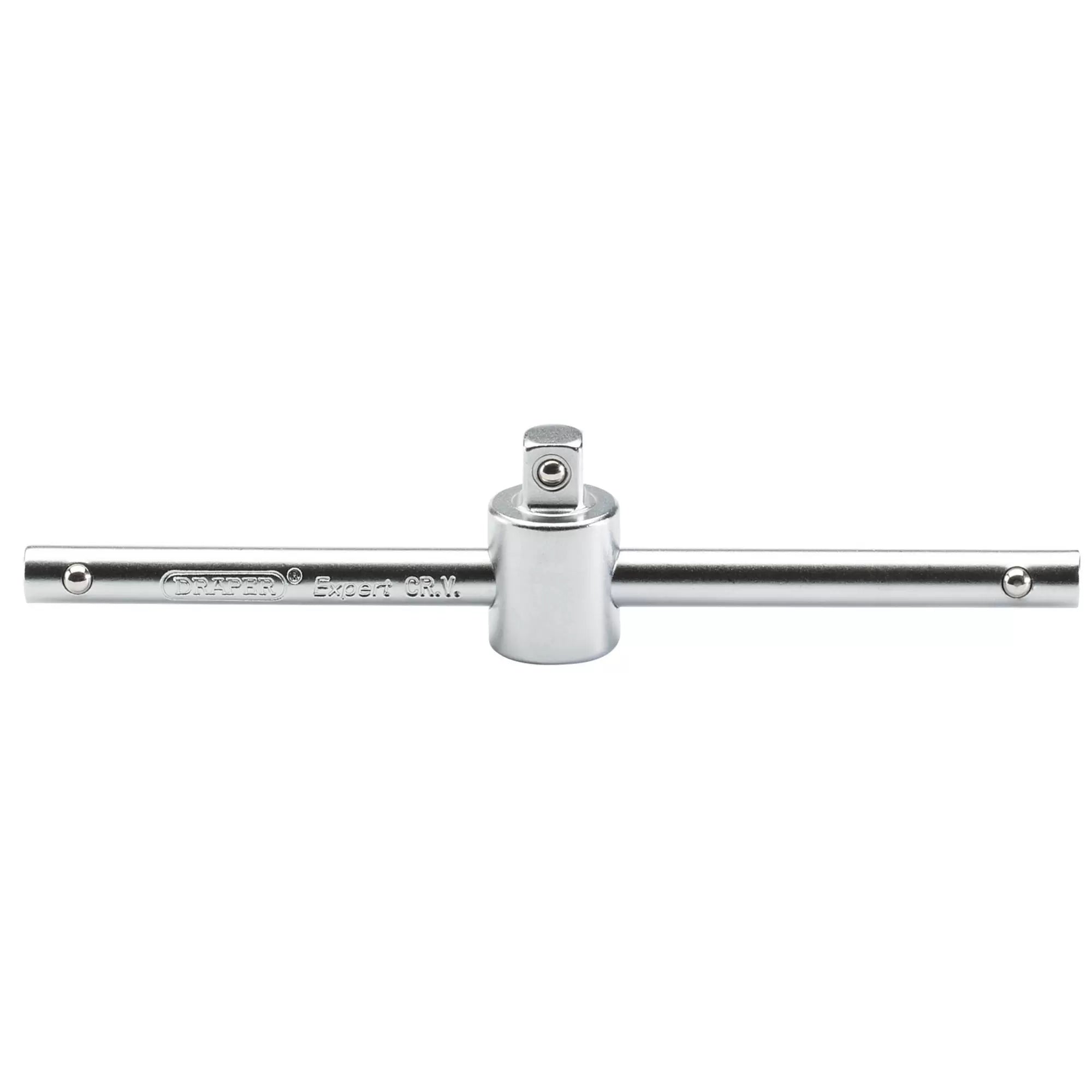 Draper Tools - 16786 - Draper Expert Satin Chrome Sliding T Bar, 1/4" Sq. Dr