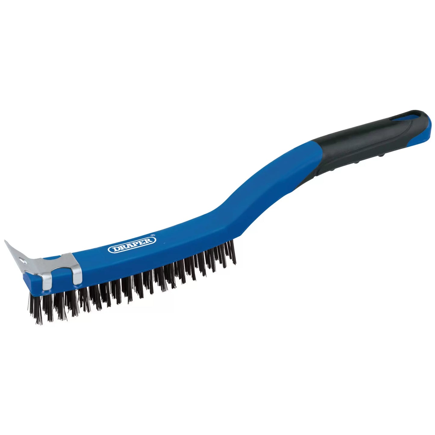 Draper Tools - 17179 - 3 Row Carbon Steel Wire Scratch Brush with Scraper, 350mm
