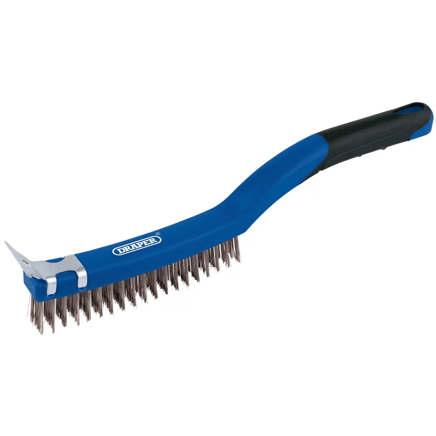 Draper Tools - 17180 - 3 Row Stainless Steel Wire Scratch Brush with Scraper, 350mm
