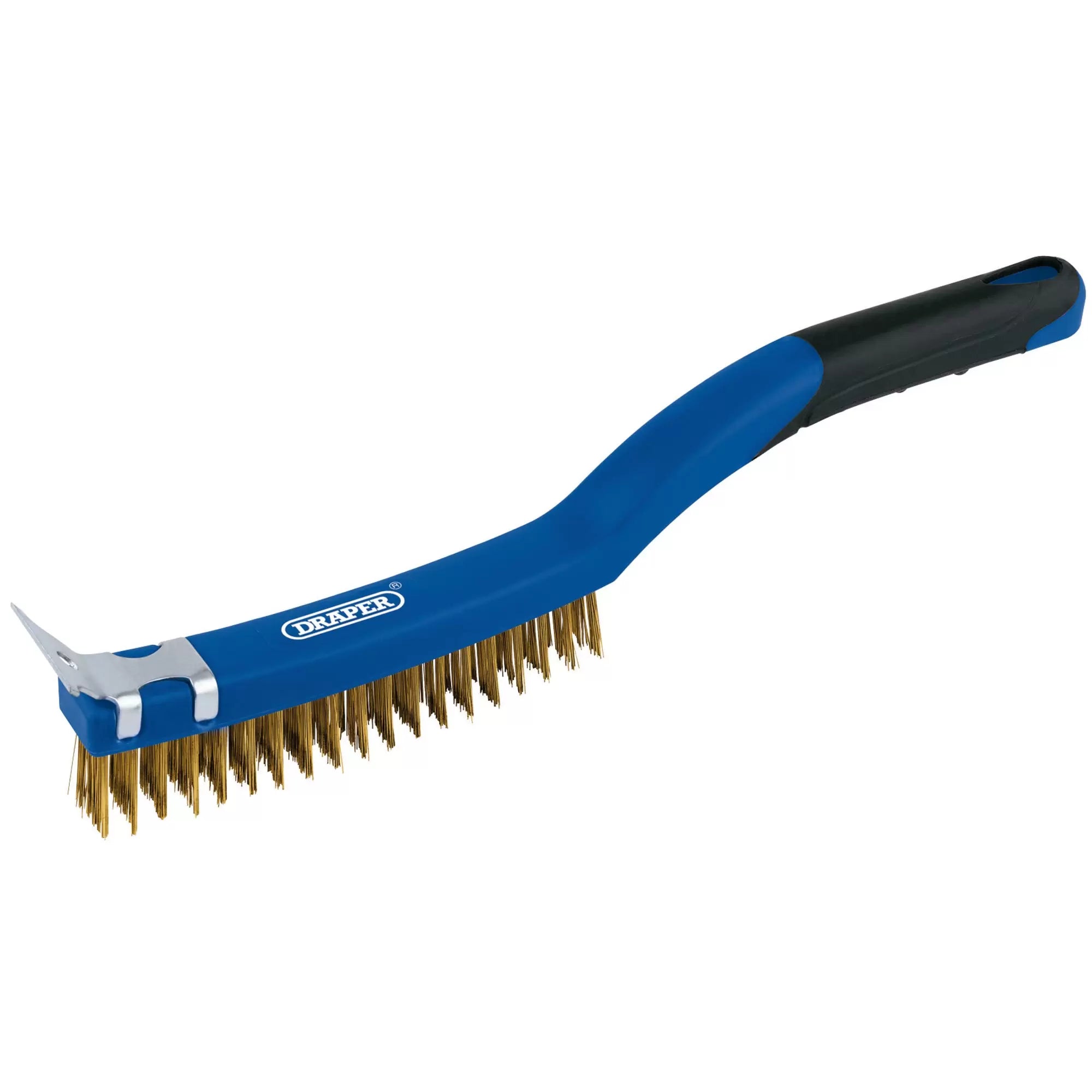 Draper Tools - 17181 - Brass Wire Scratch Brush with Scraper, 350mm