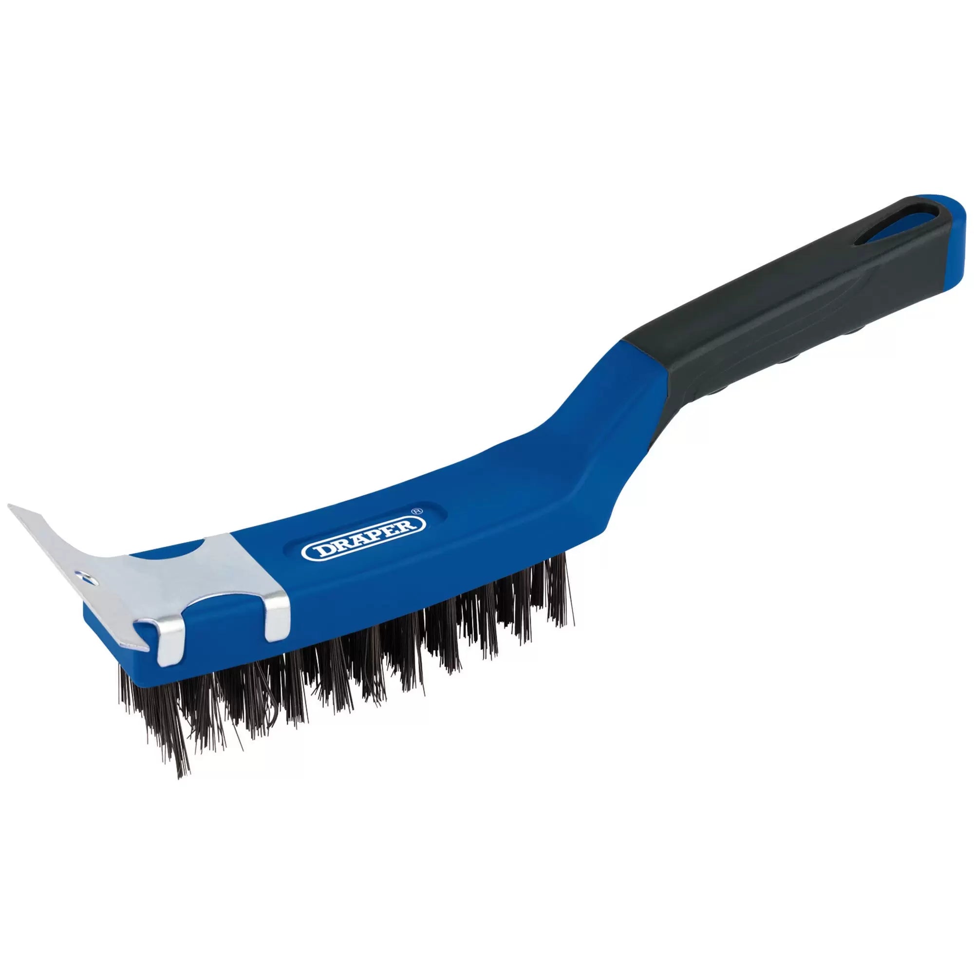 Draper Tools - 17182 - 4 Row Carbon Steel Wire Scratch Brush with Scraper, 285mm