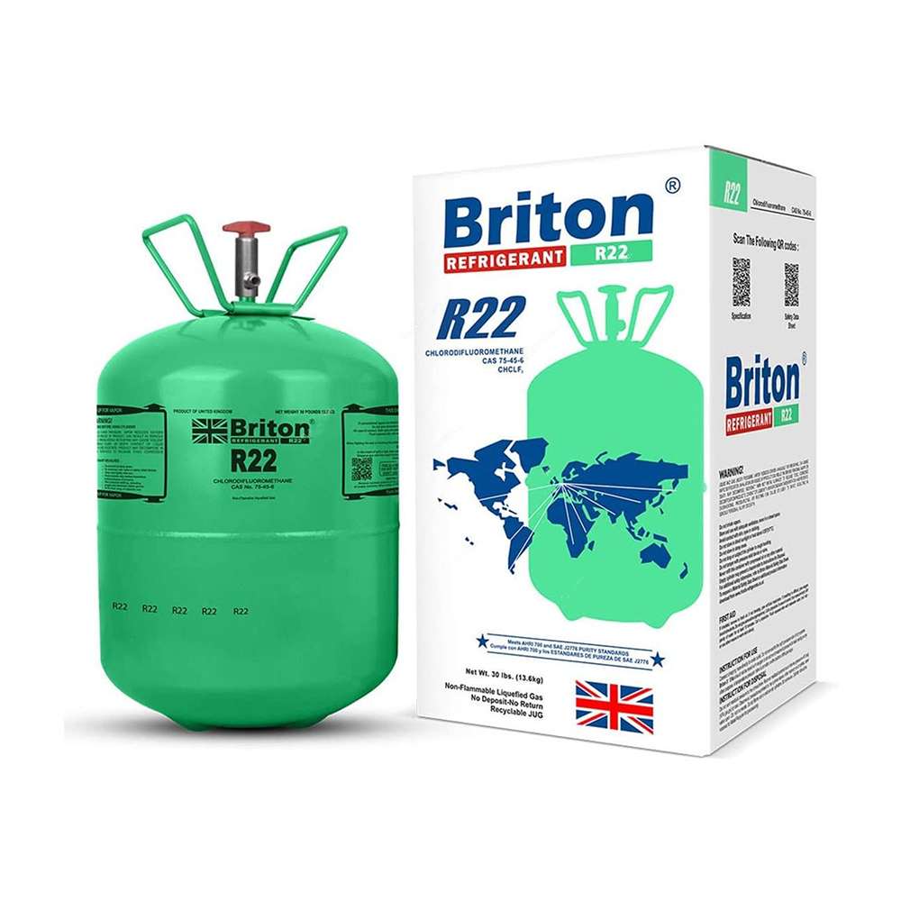 •	Briton Refrigerant GasBR-R22 13.6 Kg Green