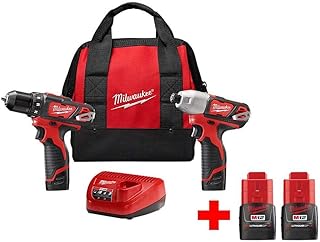 Milwaukee  M12 12-Volt Lithium-Ion Cordless Drill Driver/Impact Driver Combo Kit (2-Tool) with Free M12 1.5Ah Battery (2-Pack)