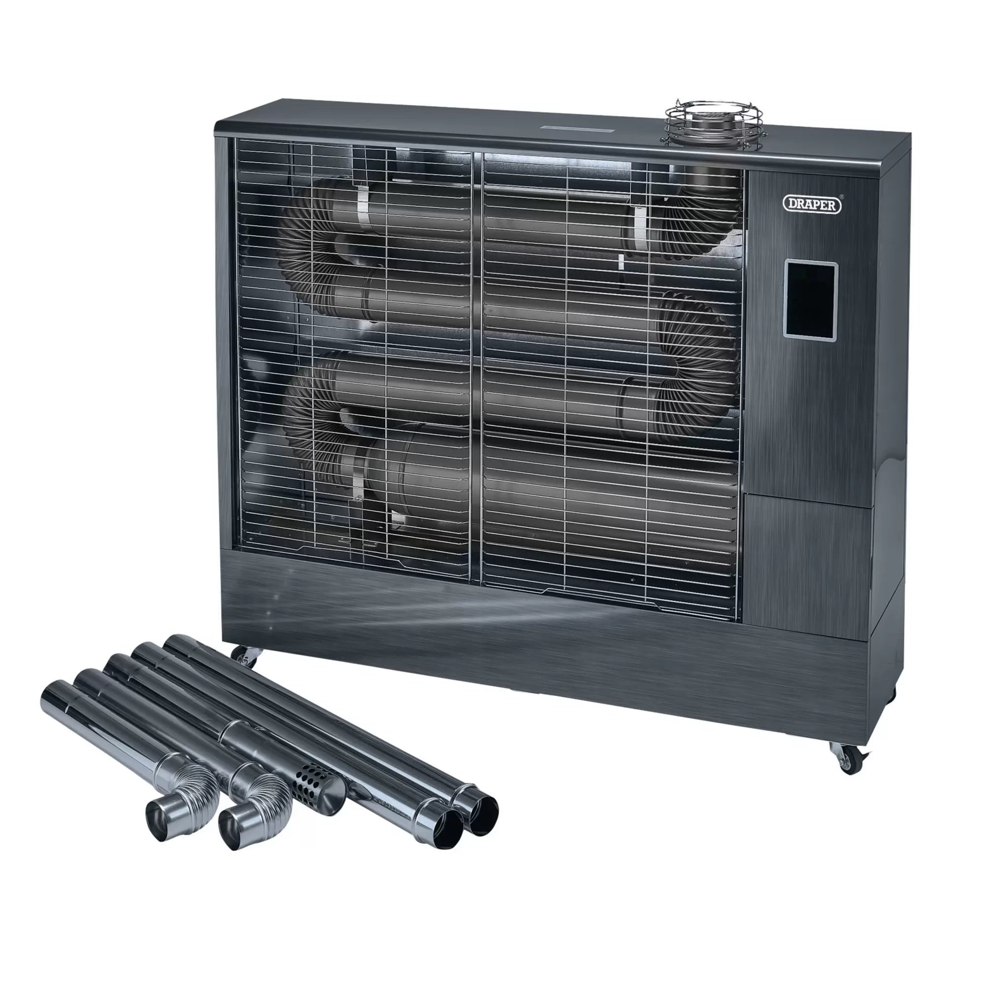 Draper Tools - 18104 - 230V Far Infrared Diesel Heater with Flue Kit, 67,500 BTU/19.8kW