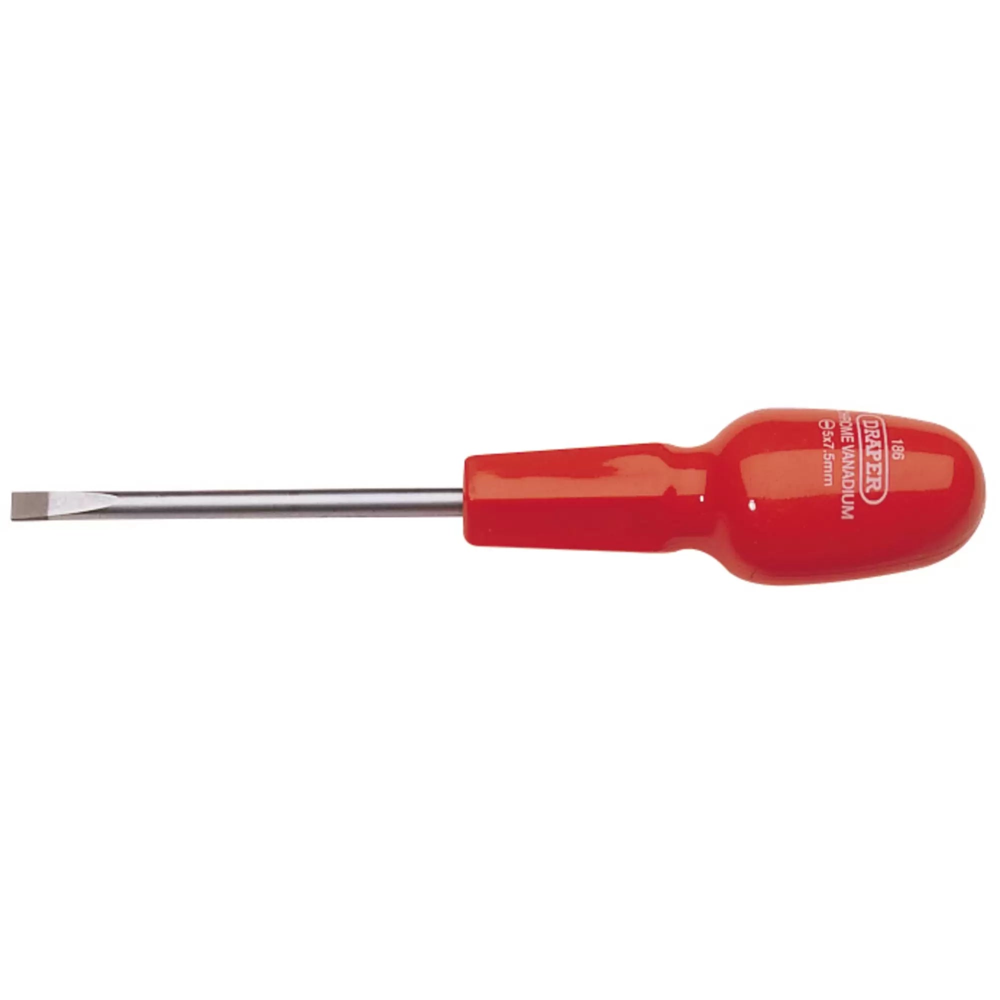 Draper Tools - 19830 - Plain Slot Flared Tip Cabinet Pattern Screwdriver, 5 x 75mm (Sold Loose)