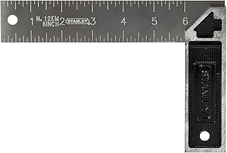 Stanley Try Square 150 mm - 6 Inch With Cast Zinc Handle 124 mm – 4-7/8 Inch, Silver/Black, E-46530