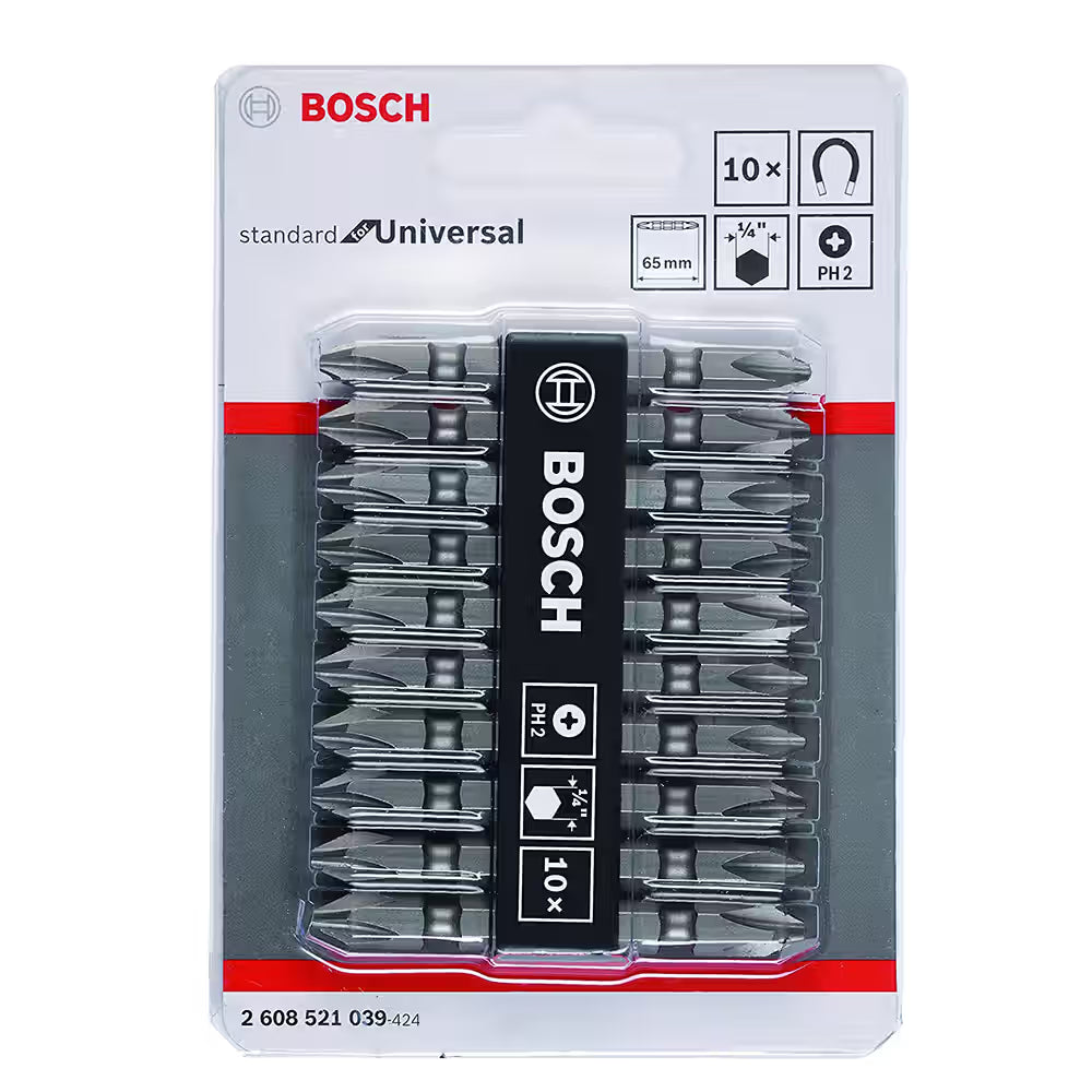 Bosch 65mm Extra Hard Double-Ended Bit Set (10-Piece) - 2608521039