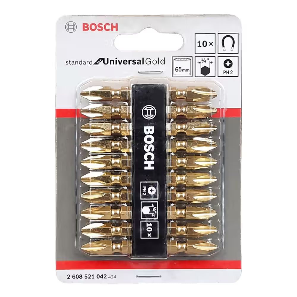 Bosch Gold Extra Hard Double-Ended Bit Set (10-Piece) | 2608521042
