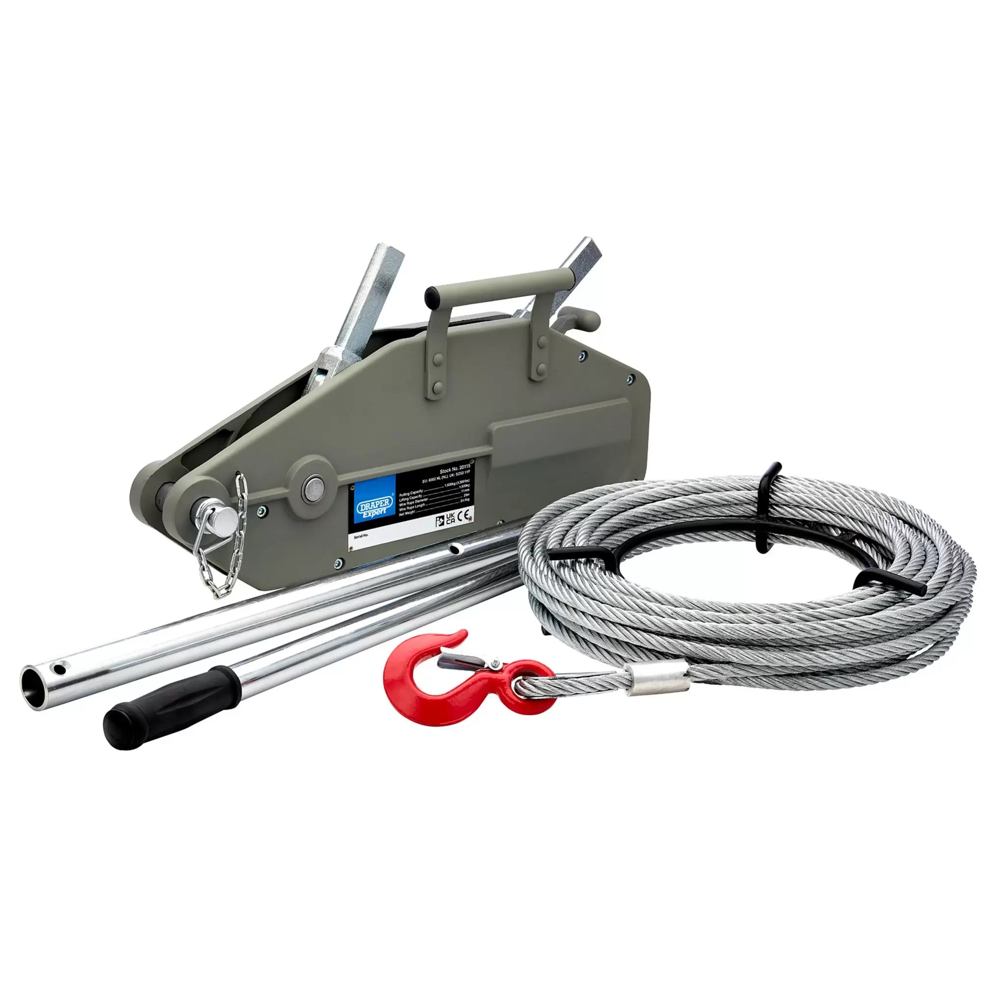Draper Tools - 20115 - Draper Expert Wire Rope Puller, 1600kg