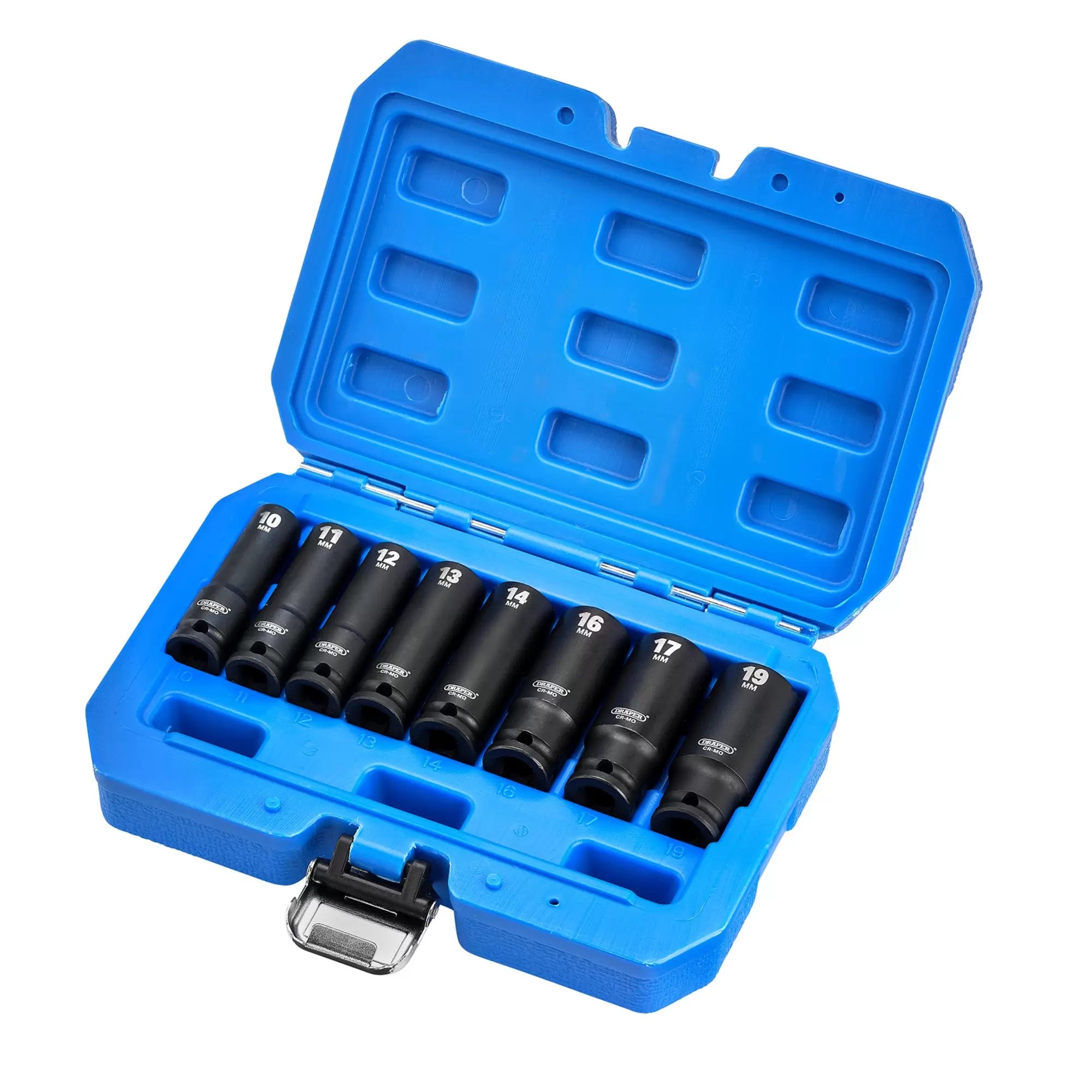 Draper Tools - 20205 - Draper HI-TORQ® Metric Deep Impact Socket Set, 3/8" Sq. Dr. (8 Piece)