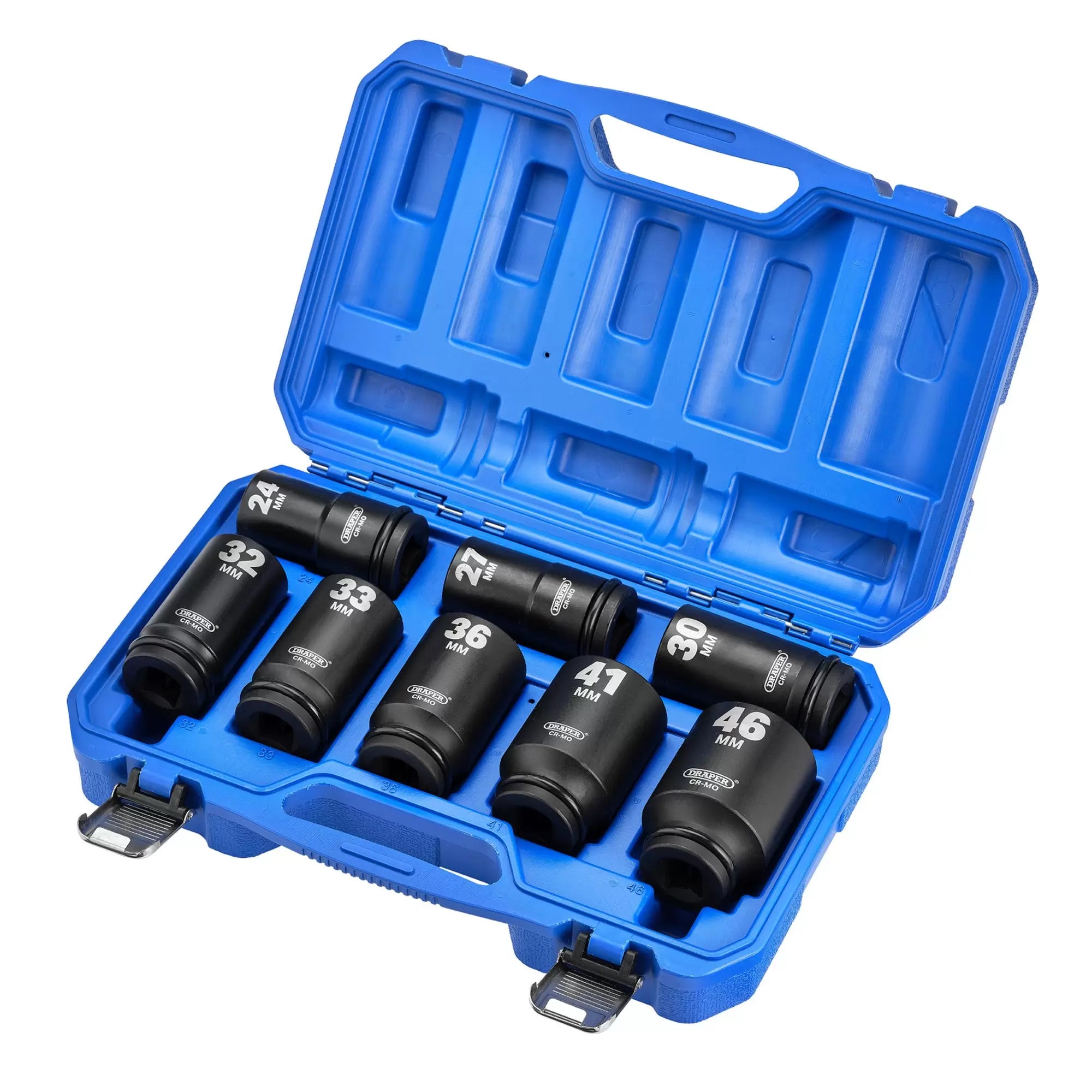 Draper Tools - 20208 - Draper HI-TORQ® Metric Deep Impact Socket Set, 3/4" Sq. Dr. (8 Piece)