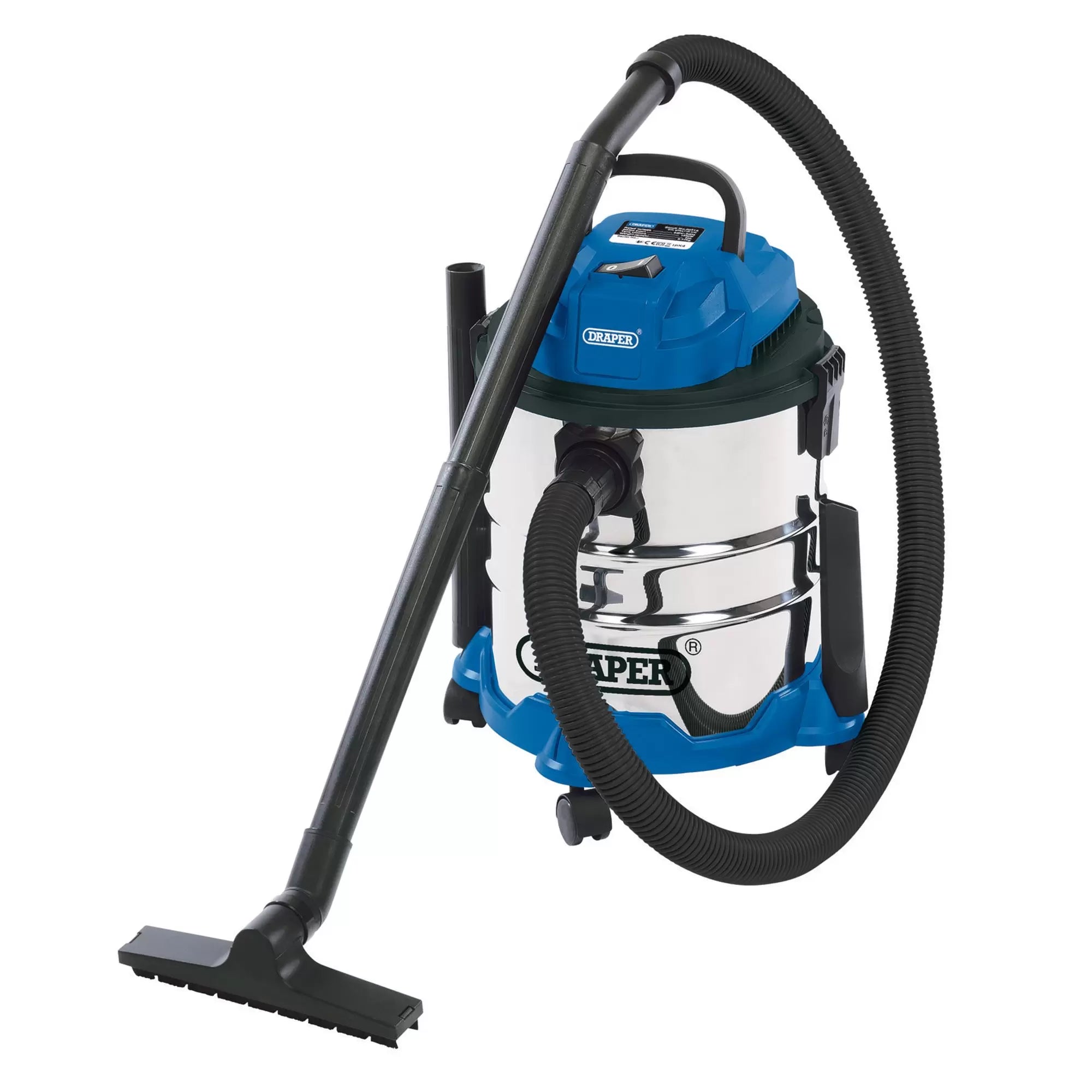 Draper Tools - 20515 - 230V Wet and Dry Vacuum Cleaner with Stainless Steel Tank, 20L, 1250W
