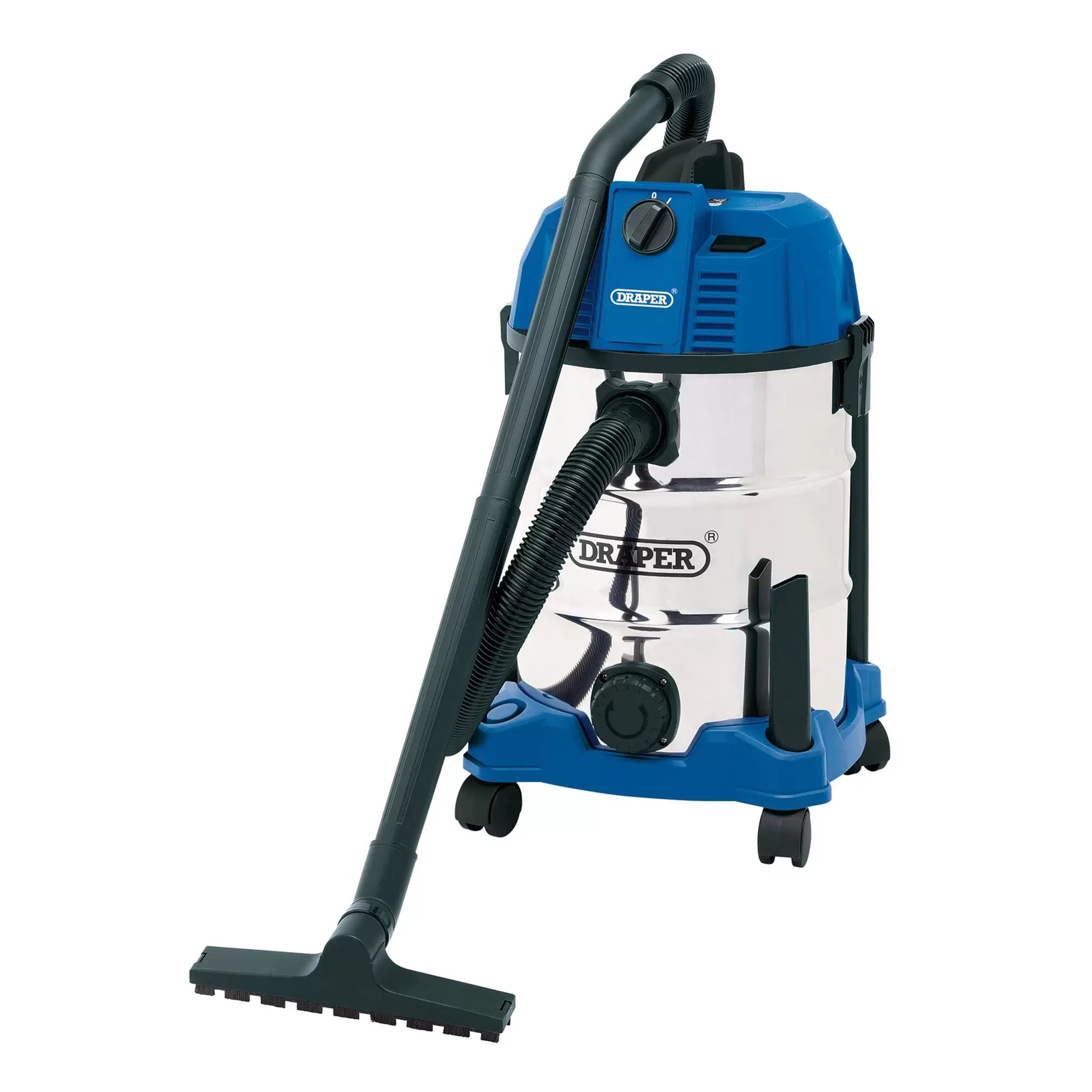 Draper Tools - 20523 - 230V Wet and Dry Vacuum Cleaner with Stainless Steel Tank, 30L, 1600W