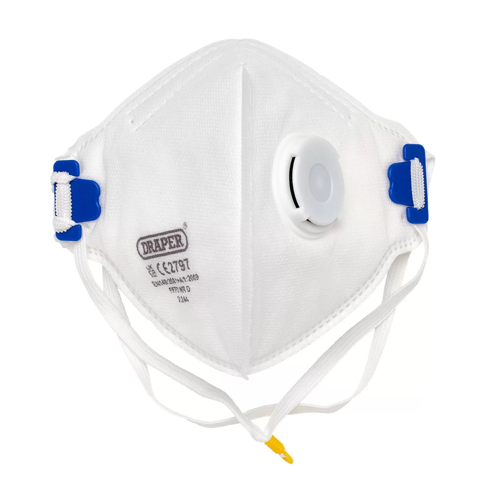 Draper Tools - 21244 - FPP3 NR Vertical Fold Flat Face Masks with Valve (Pack of 10)